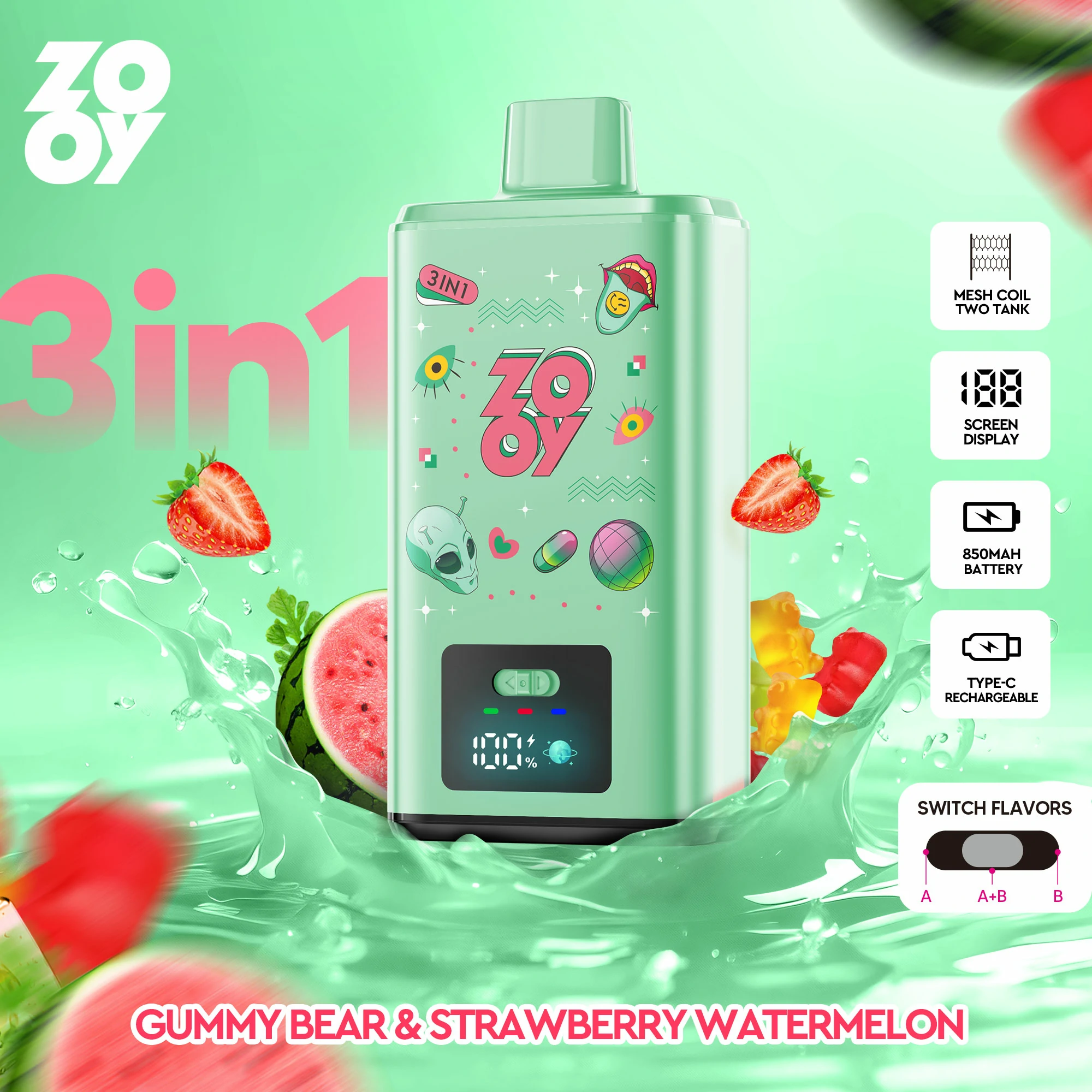 Zooy 150000 150K Boccate 3-in-1 Svapo monouso