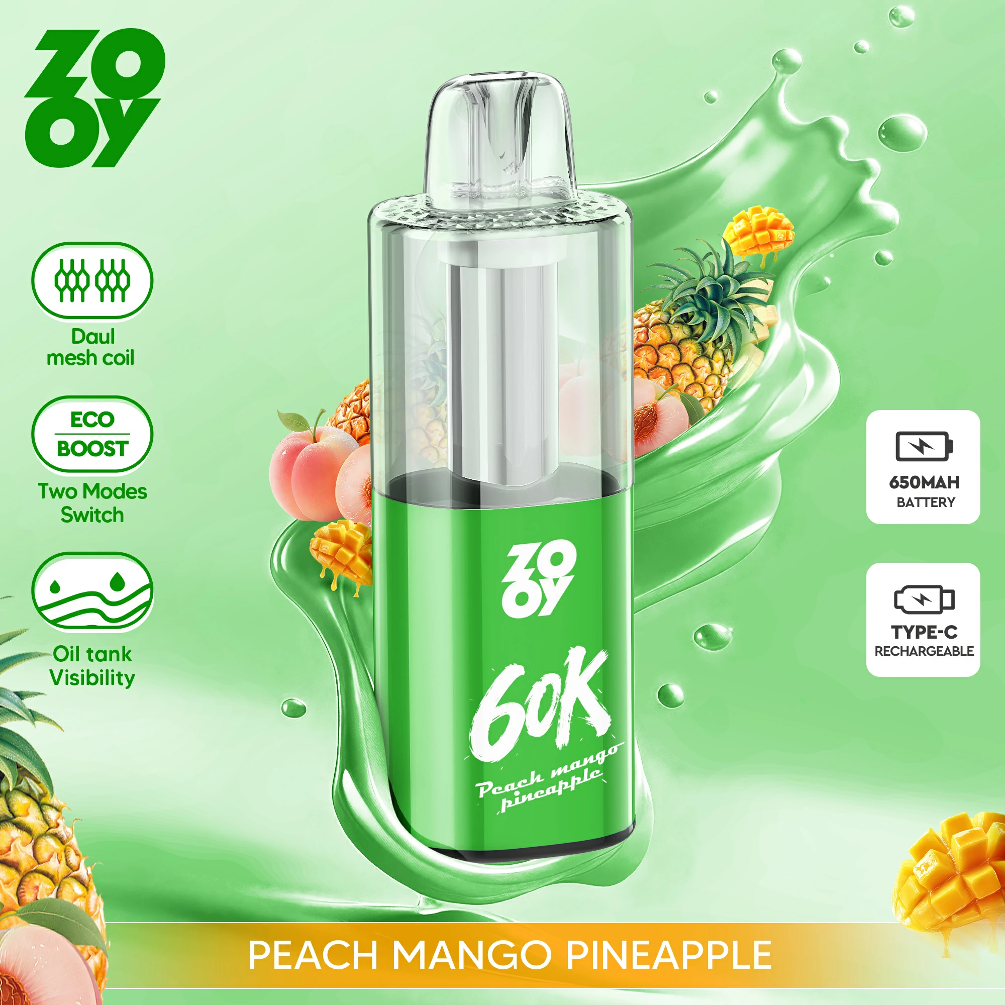 ZOOY Fizz 60000 60K Boccate Dual Mode Switch Svapo monouso - image 2