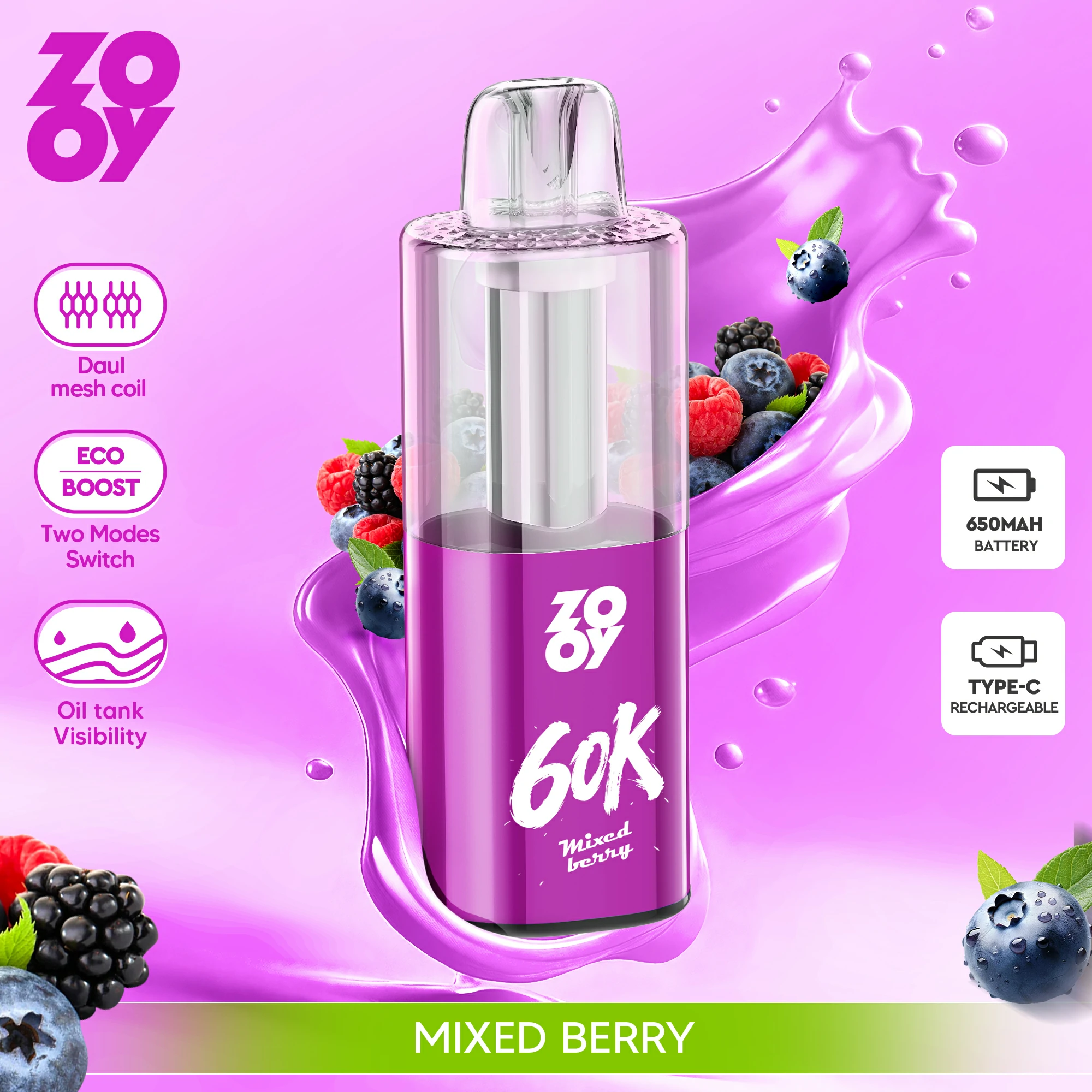 ZOOY Fizz 60000 60K Boccate Dual Mode Switch Svapo monouso - image 6