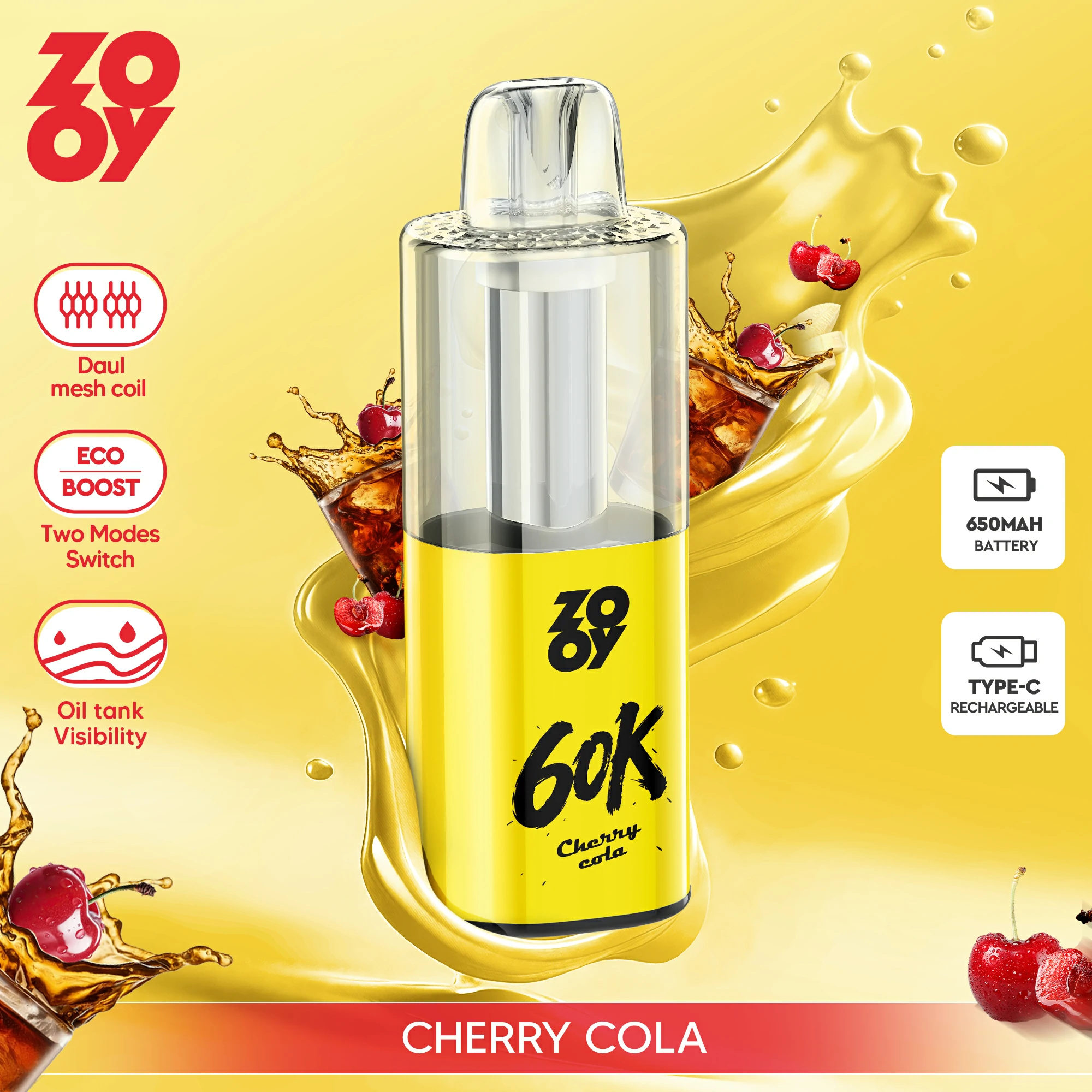 ZOOY Fizz 60000 60K Boccate Dual Mode Switch Svapo monouso - image 3