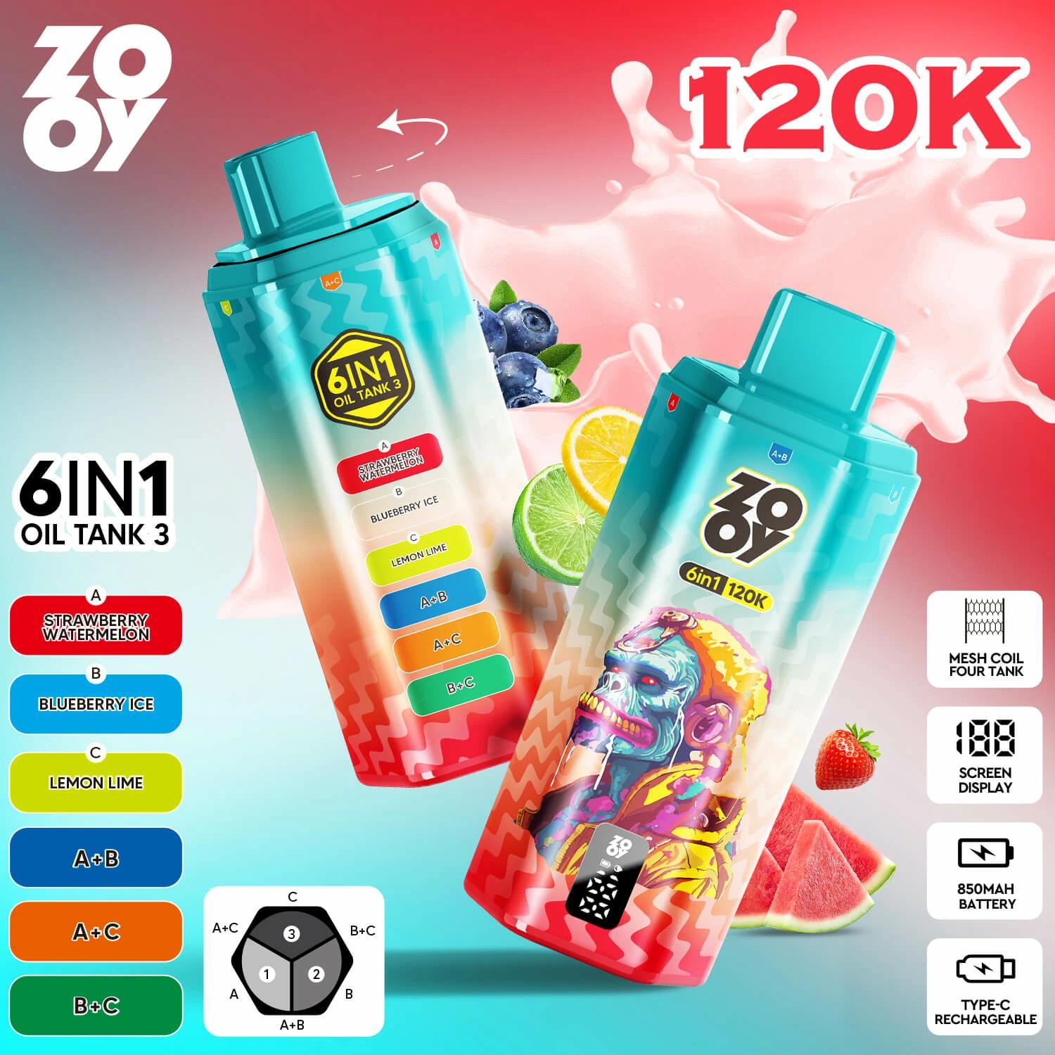 Zooy 120000 120K Boccate 6-in-1 Svapo monouso - image 4