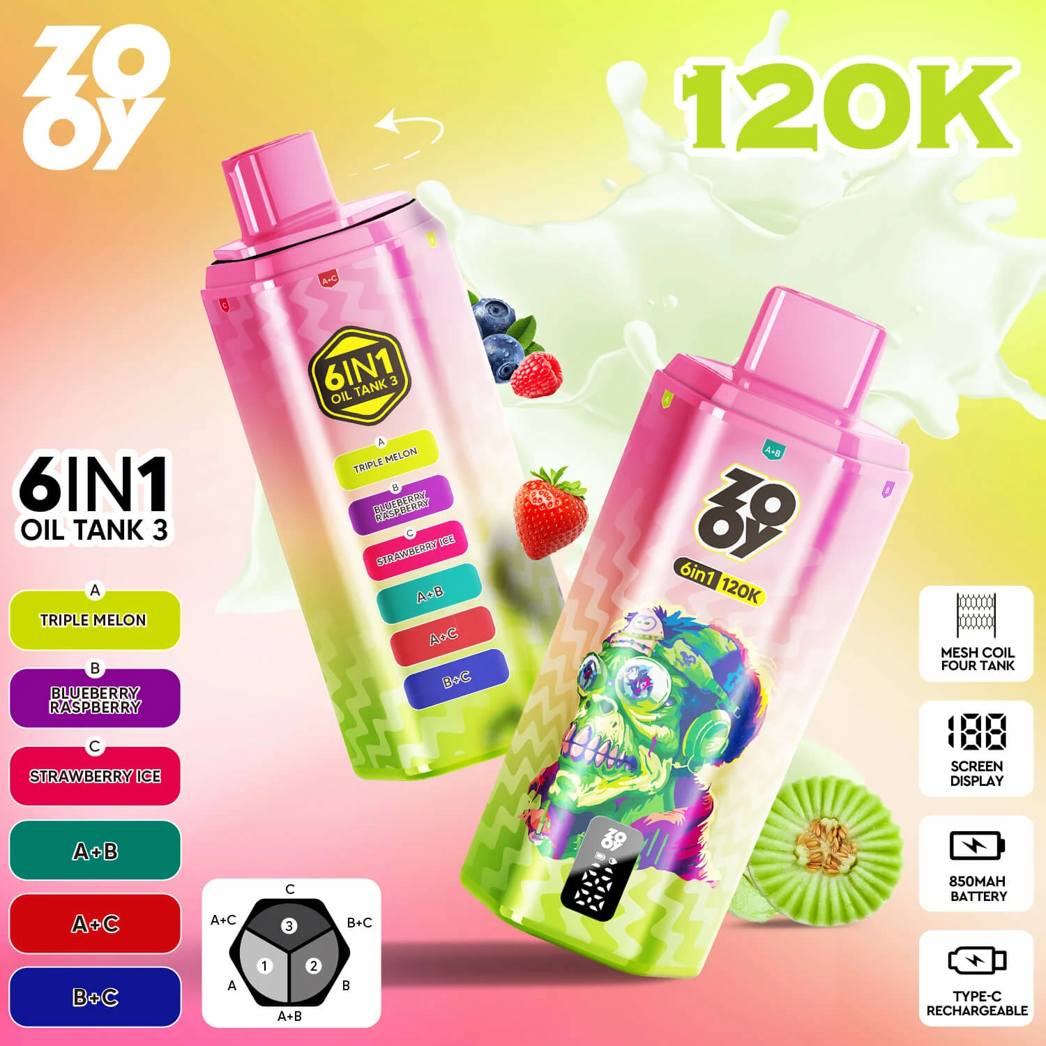 Zooy 120000 120K Boccate 6-in-1 Svapo monouso - image 3