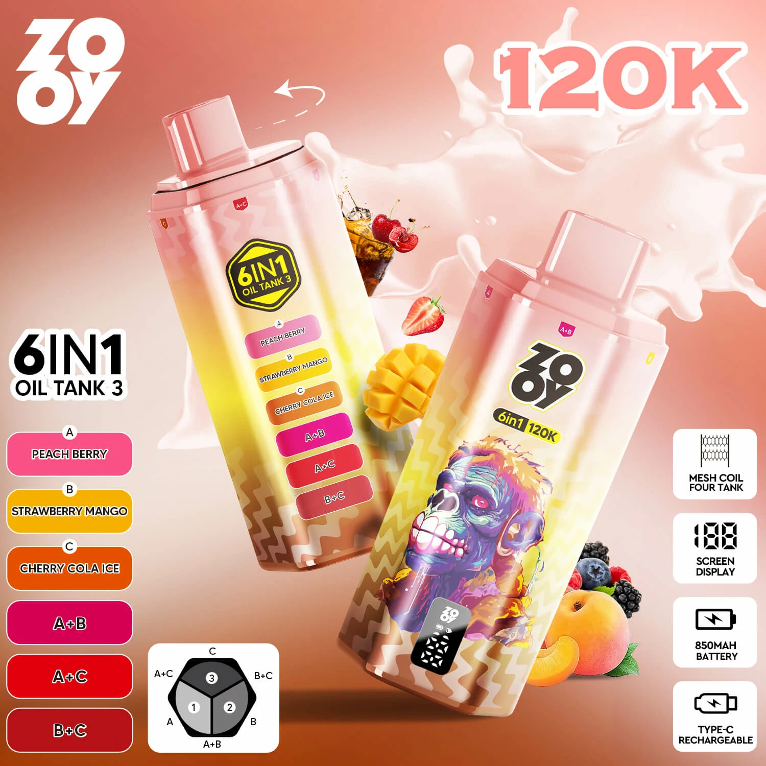 Zooy 120000 120K Boccate 6-in-1 Svapo monouso - image 6