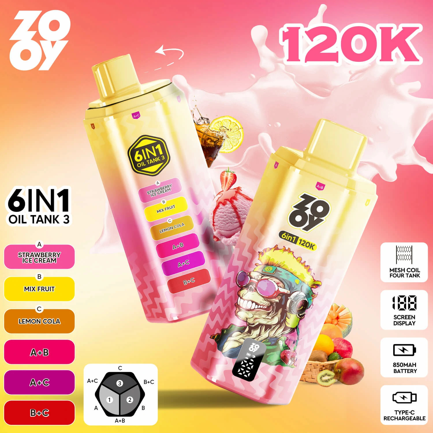 Zooy 120000 120K Boccate 6-in-1 Svapo monouso - image 10
