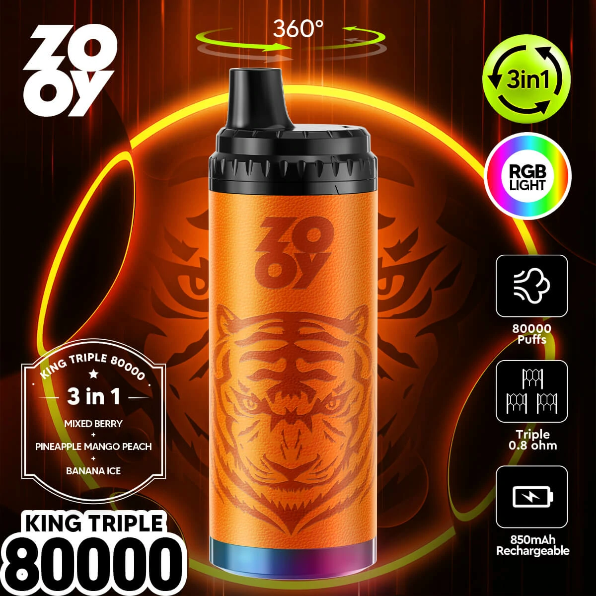 ZOOY King 80000 80K Boccate 3-in-1 Svapo monouso - image 9