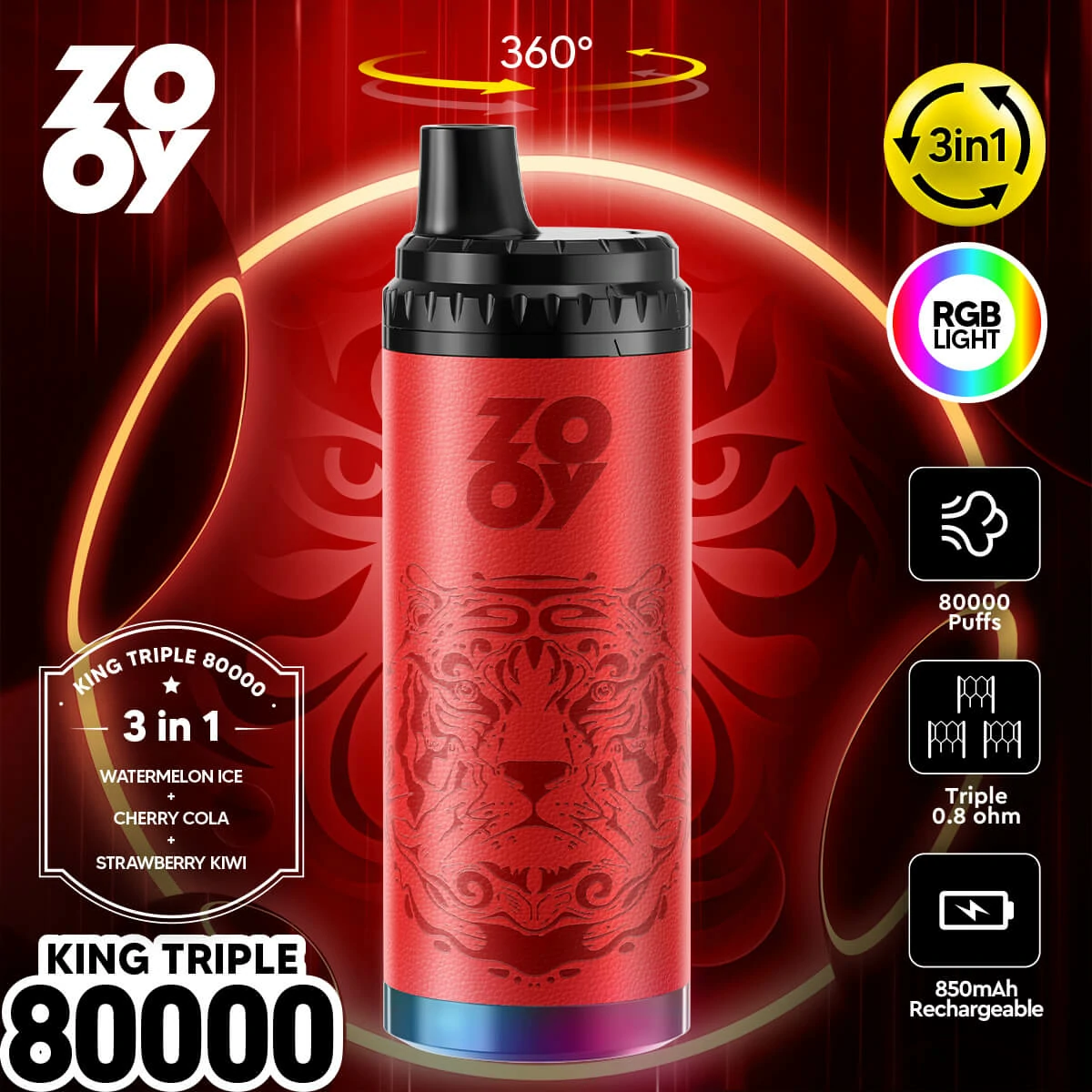 ZOOY King 80000 80K Boccate 3-in-1 Svapo monouso - image 2