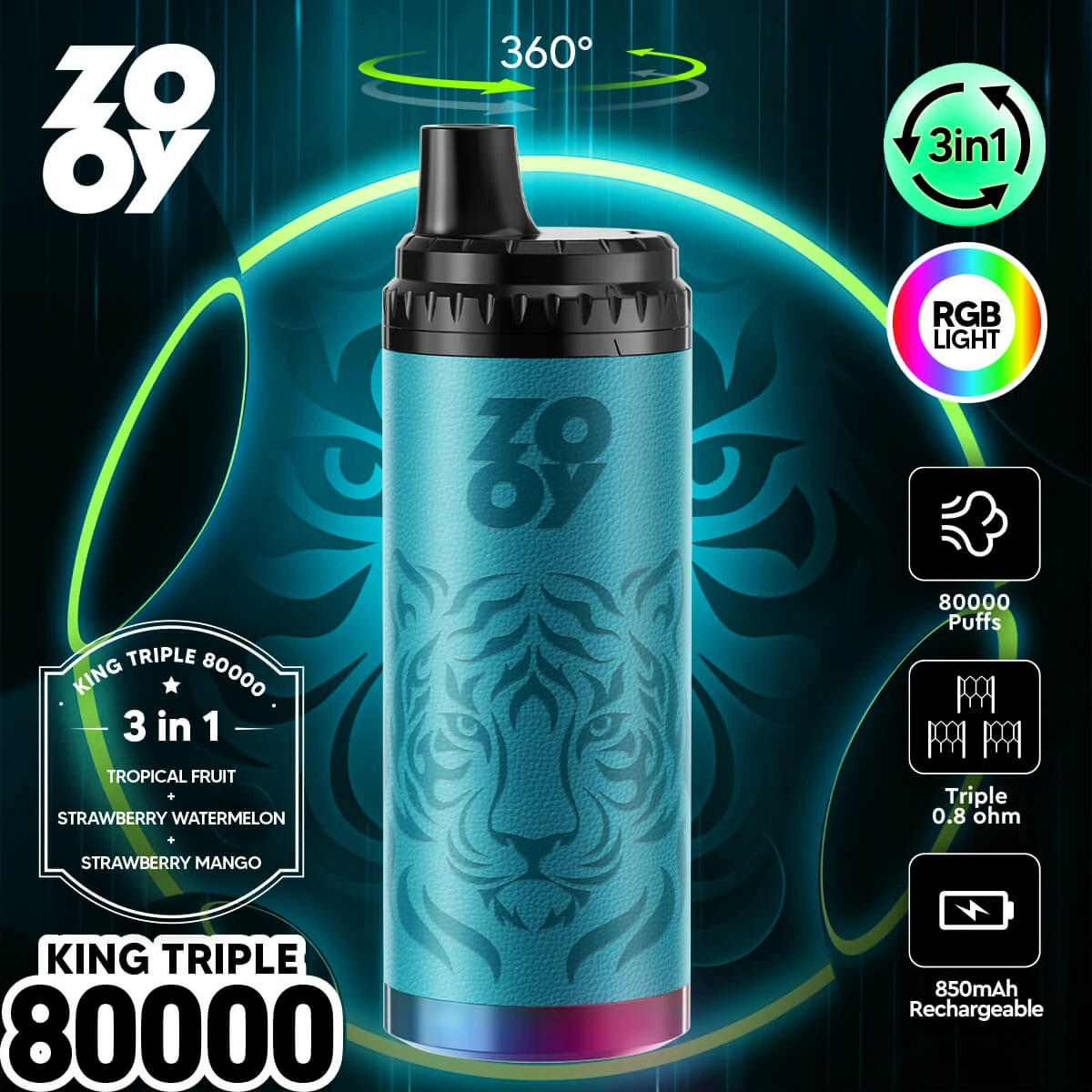 ZOOY King 80000 80K Boccate 3-in-1 Svapo monouso - image 5