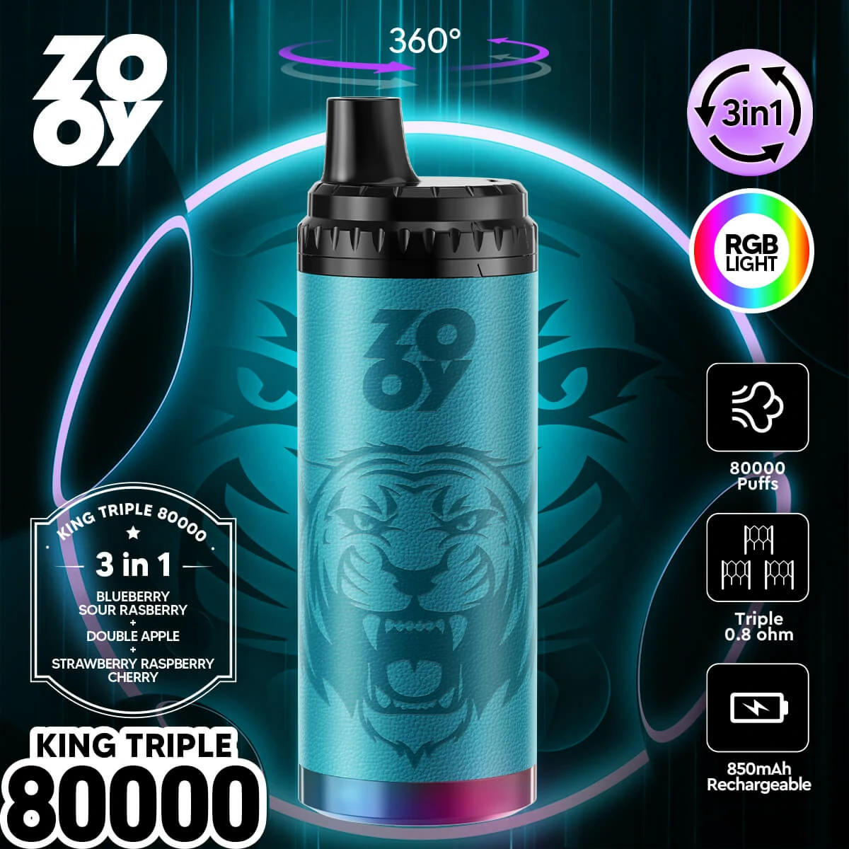 ZOOY King 80000 80K Boccate 3-in-1 Svapo monouso - image 10