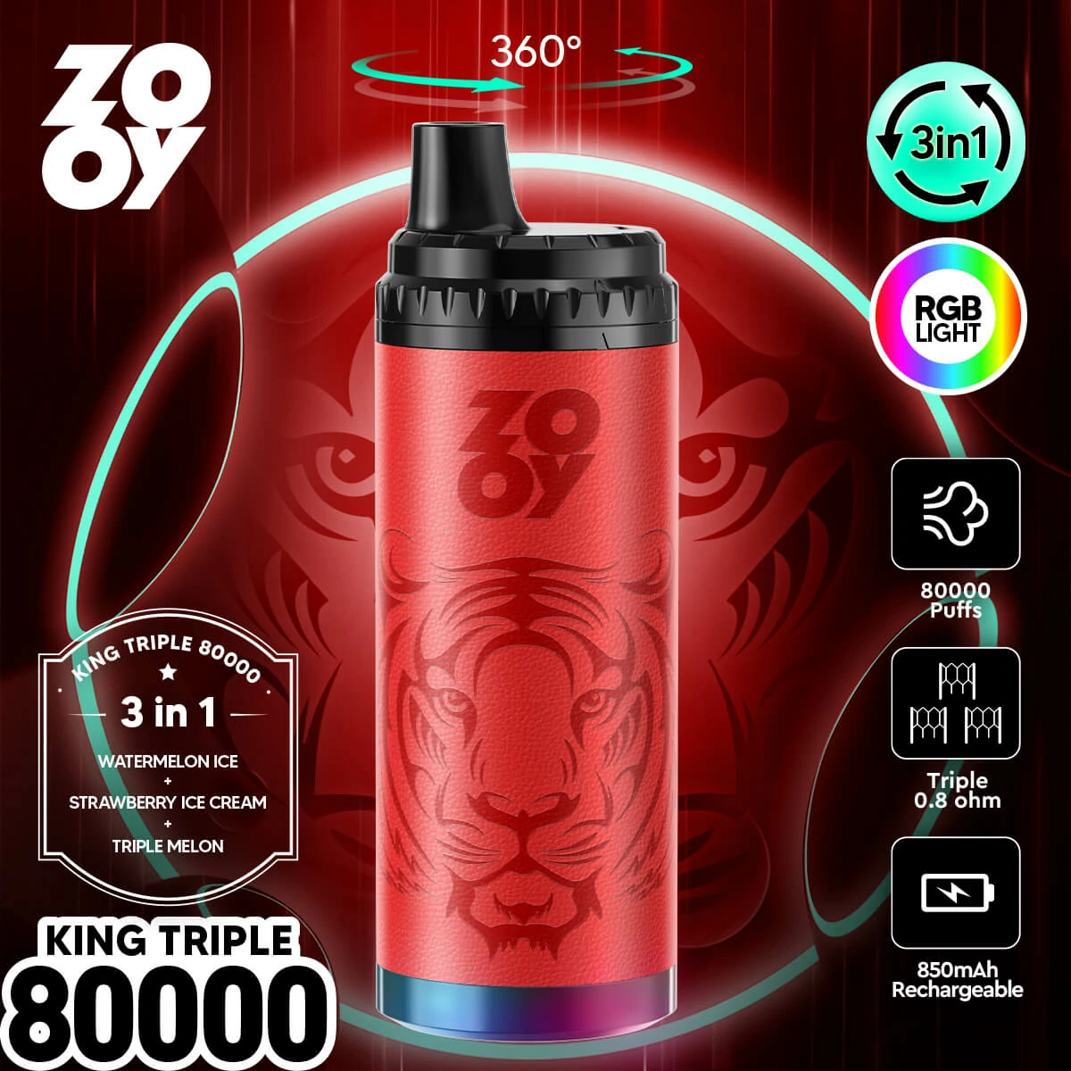ZOOY King 80000 80K Boccate 3-in-1 Svapo monouso - image 7