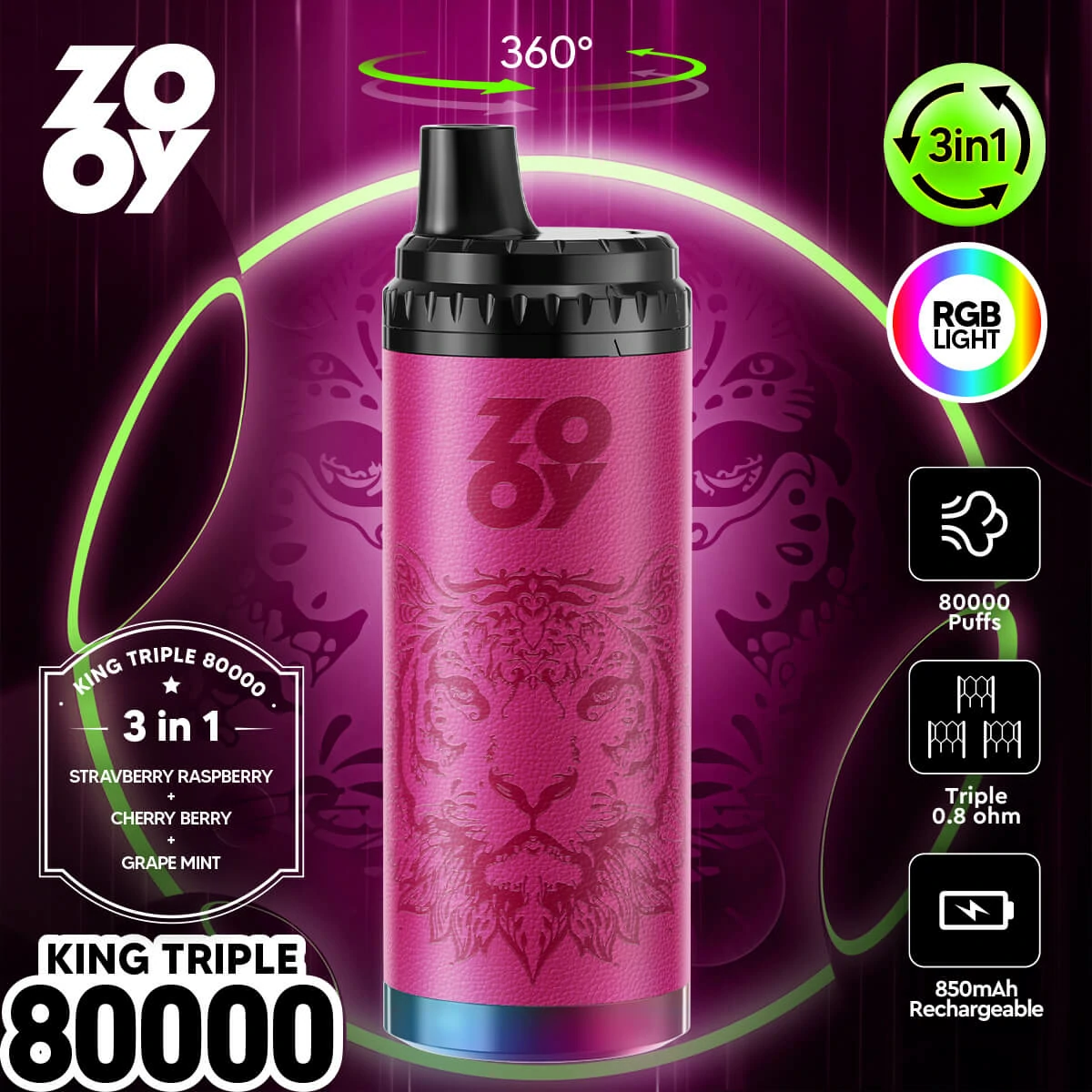 ZOOY King 80000 80K Boccate 3-in-1 Svapo monouso - image 8