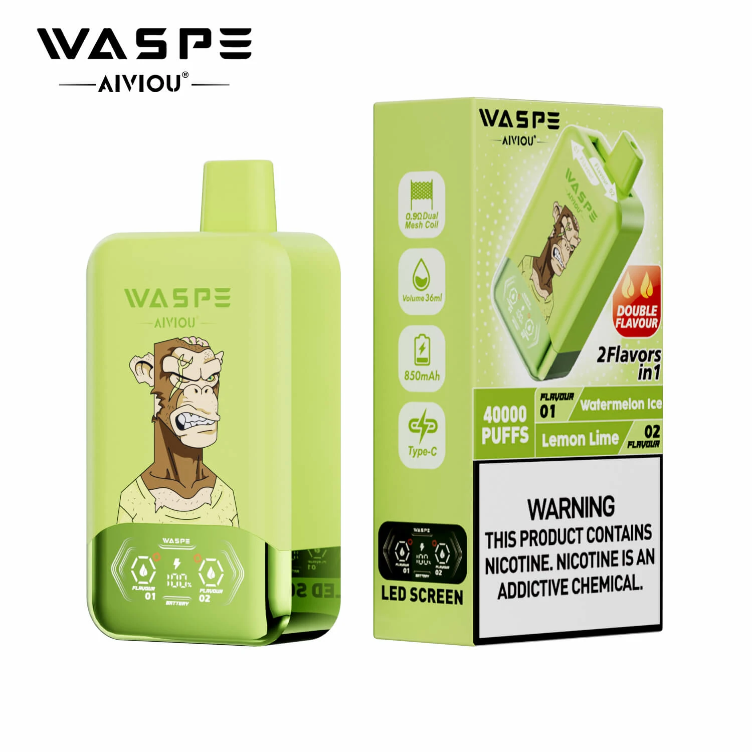 Waspe 2-in-1 40000 40K Boccate doppio gusto svapo monouso - image 4
