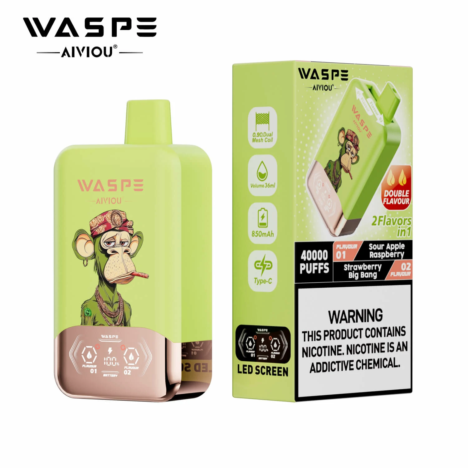 Waspe 2-in-1 40000 40K Boccate doppio gusto svapo monouso - image 2