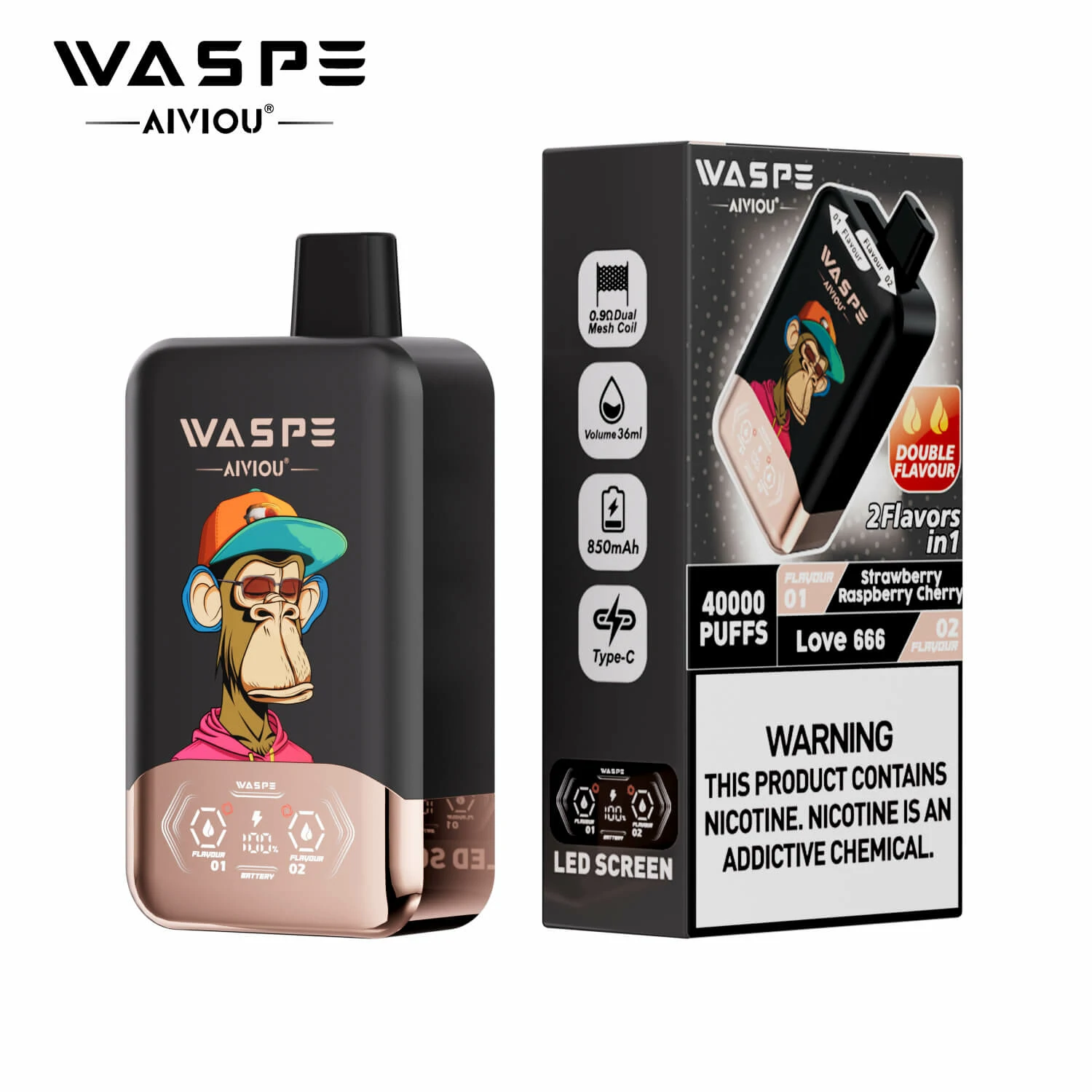 Waspe 2-in-1 40000 40K Boccate doppio gusto svapo monouso - image 5
