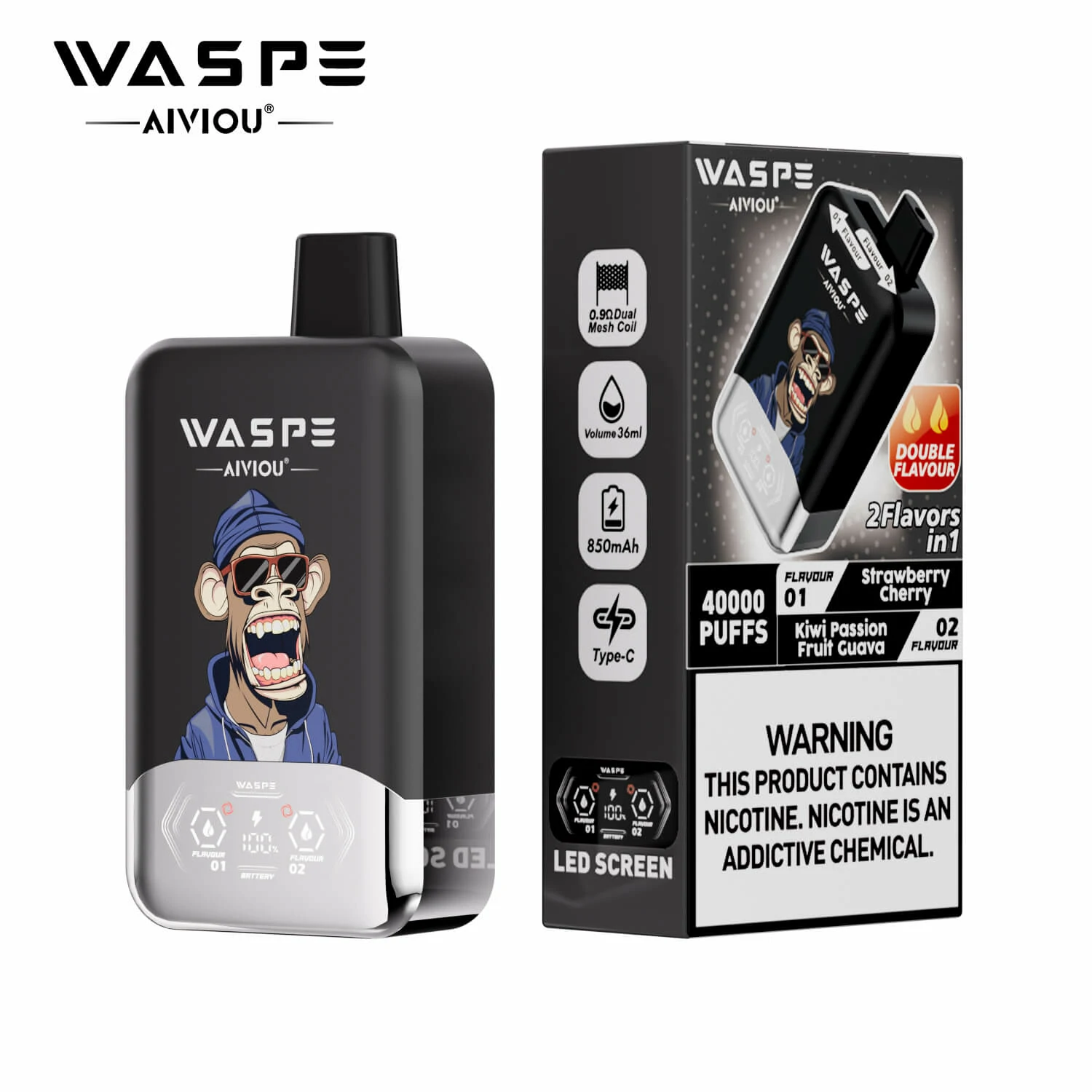 Waspe 2-in-1 40000 40K Boccate doppio gusto svapo monouso - image 6