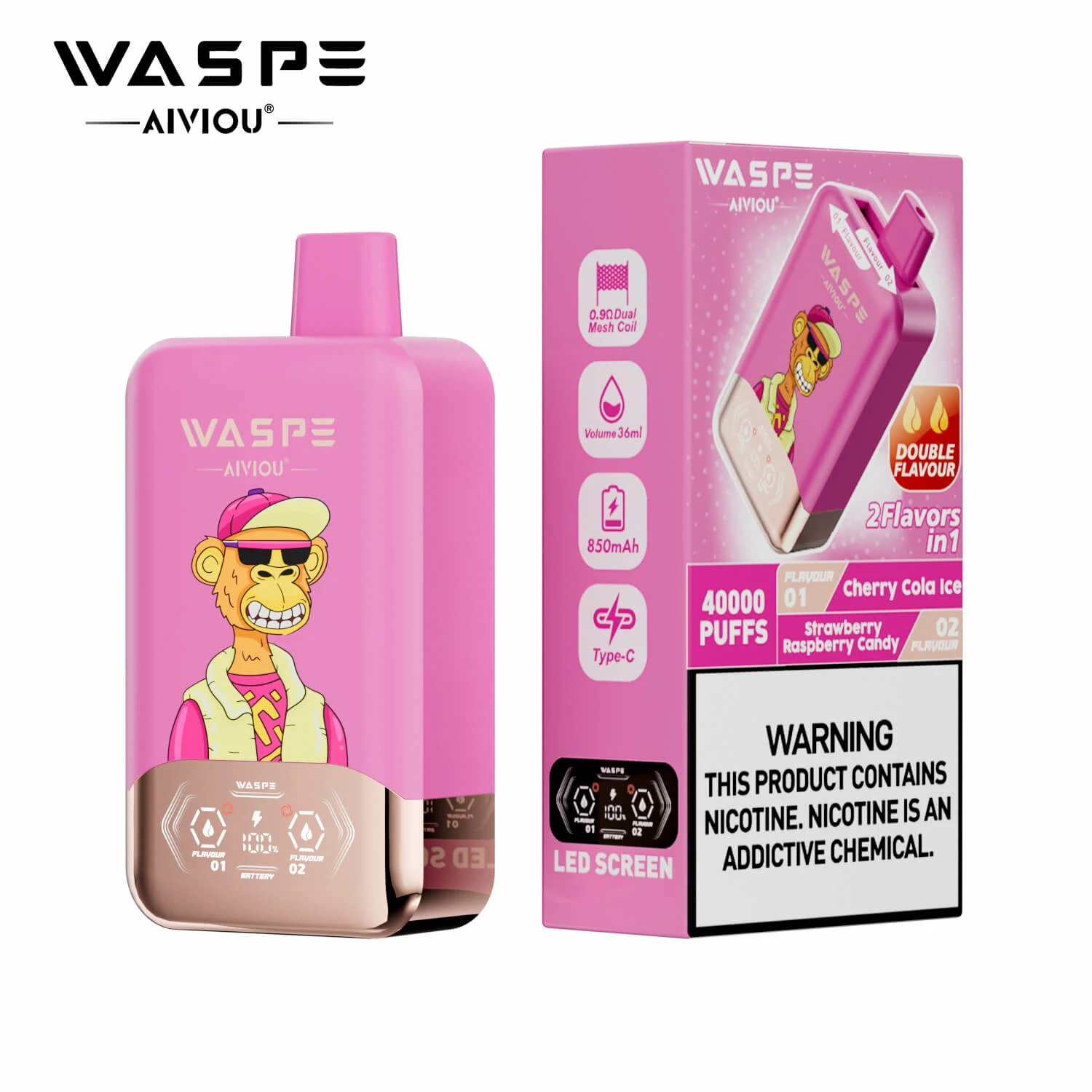 Waspe 2-in-1 40000 40K Boccate doppio gusto svapo monouso - image 8