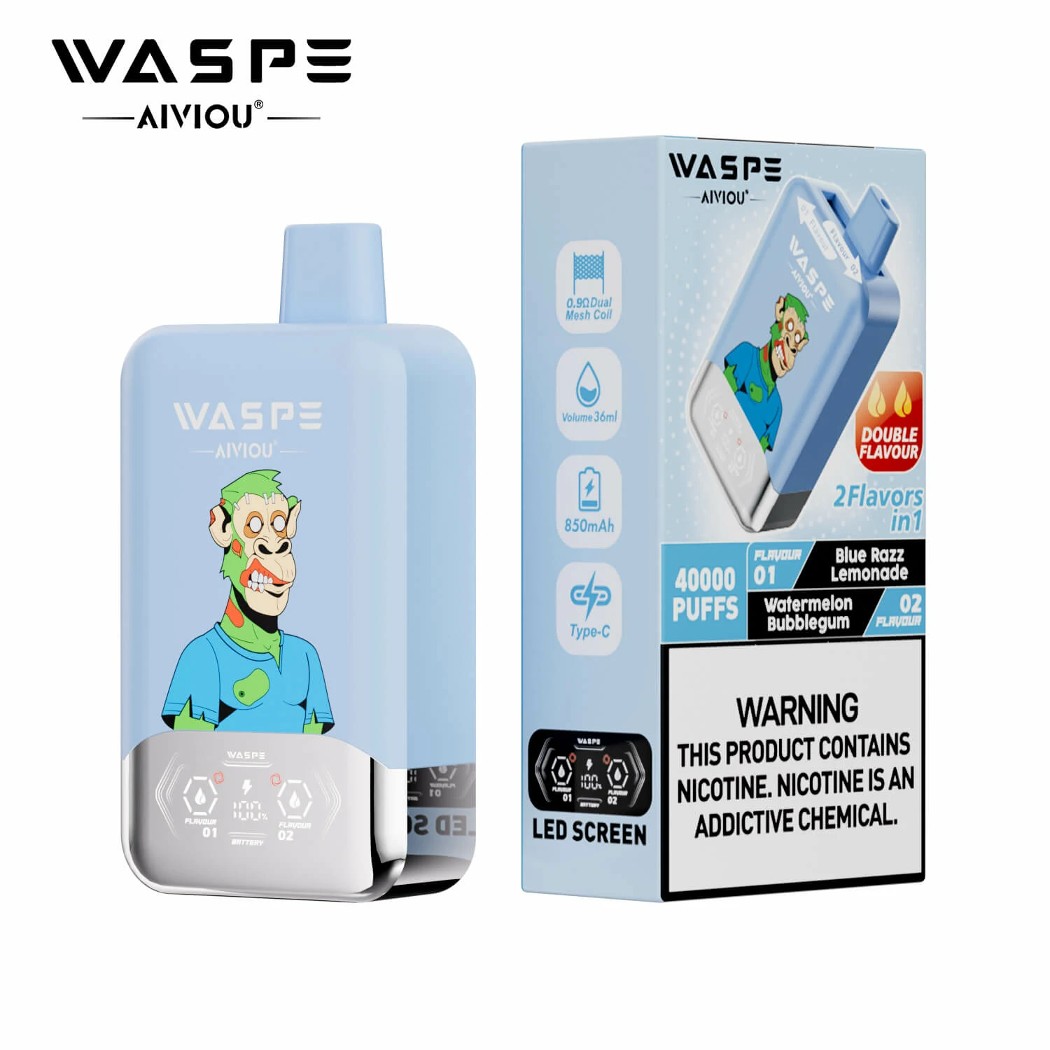 Waspe 2-in-1 40000 40K Boccate doppio gusto svapo monouso - image 13