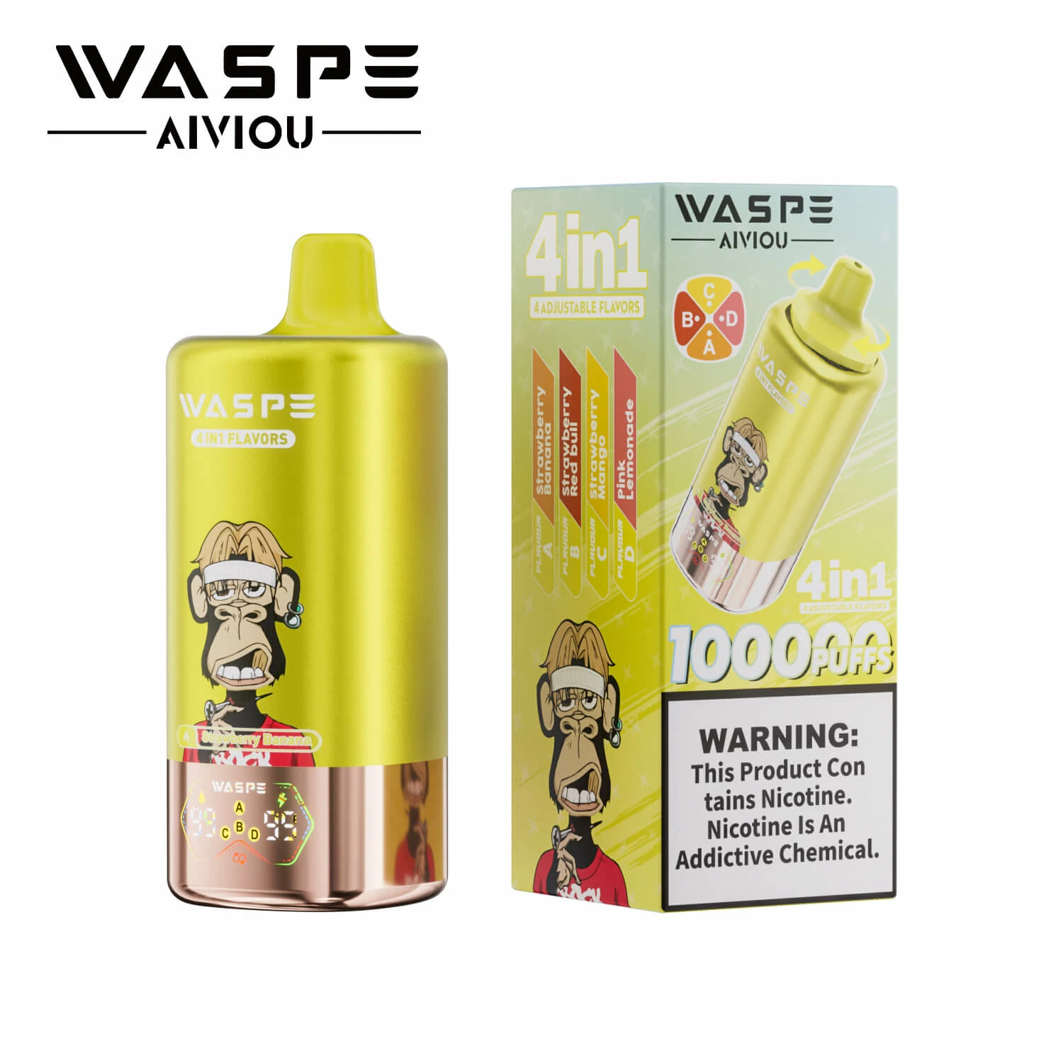 Waspe 4-in-1 100000 100K Boccate svapo monouso a quattro gusti - image 2
