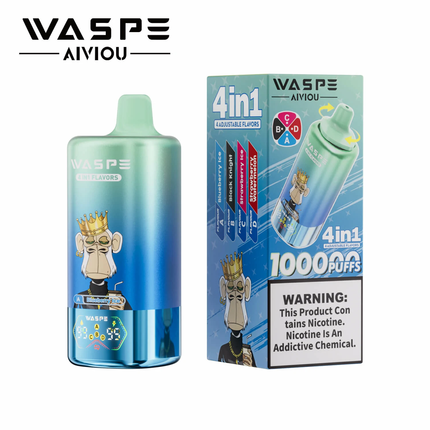 Waspe 4-in-1 100000 100K Boccate svapo monouso a quattro gusti - image 8
