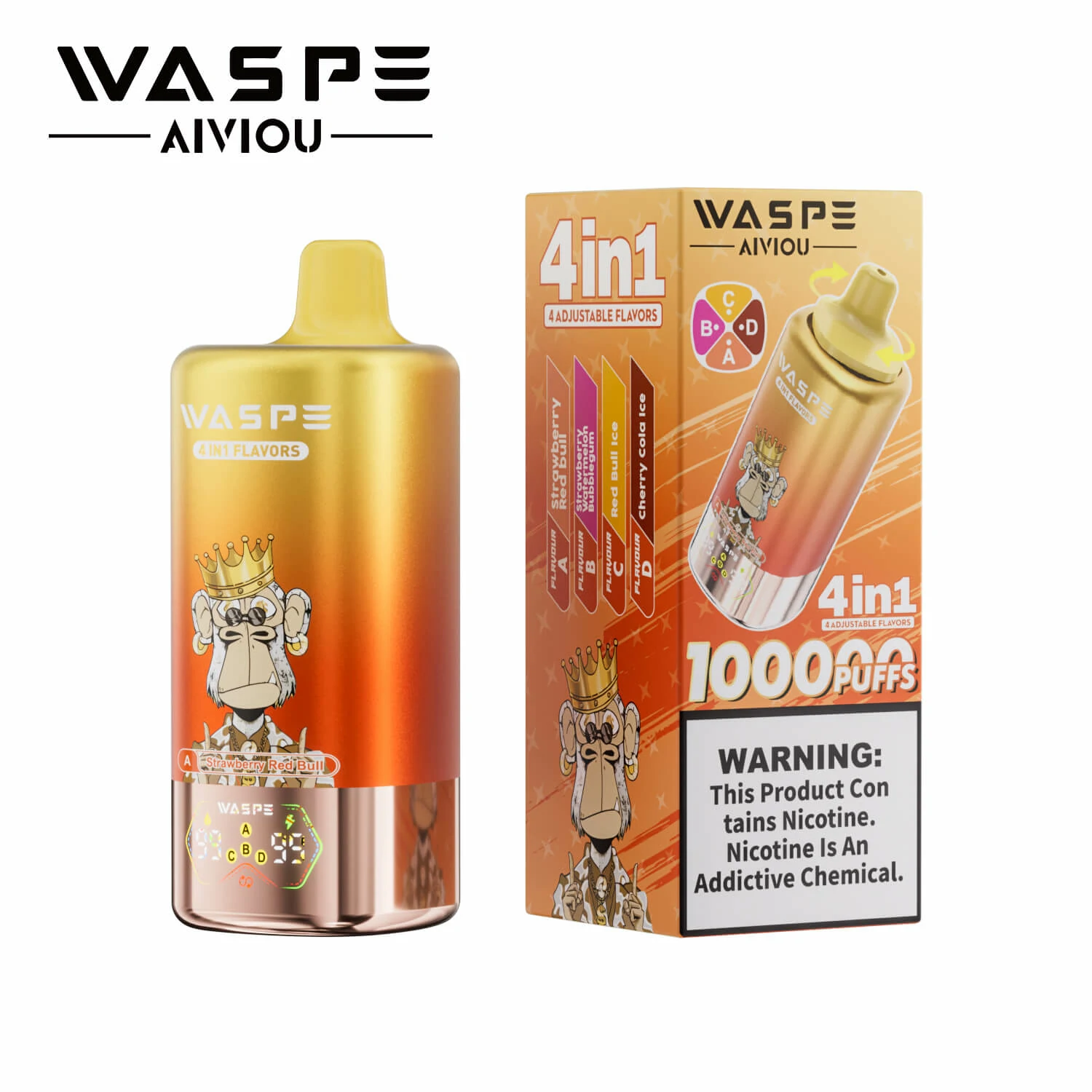 Waspe 4-in-1 100000 100K Boccate svapo monouso a quattro gusti - image 9