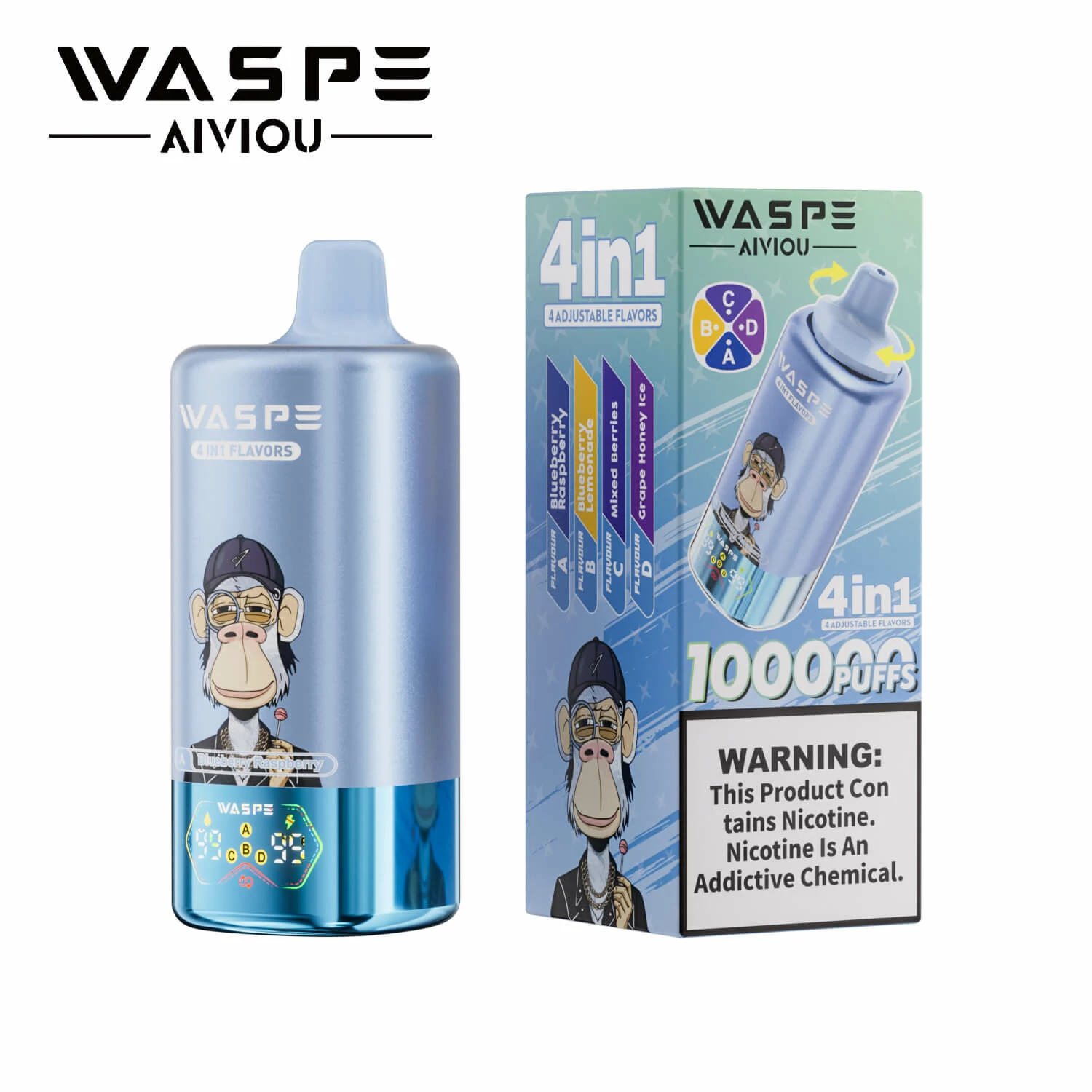 Waspe 4-in-1 100000 100K Boccate svapo monouso a quattro gusti - image 10