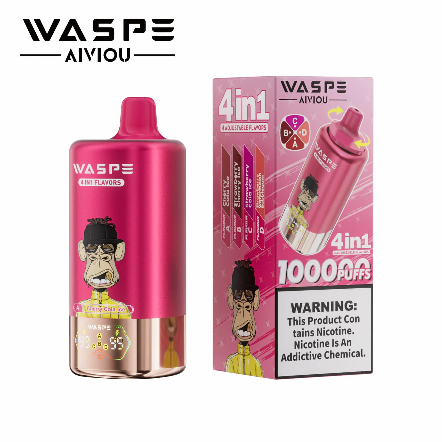 Waspe 4-in-1 100000 100K Boccate svapo monouso a quattro gusti - image 6