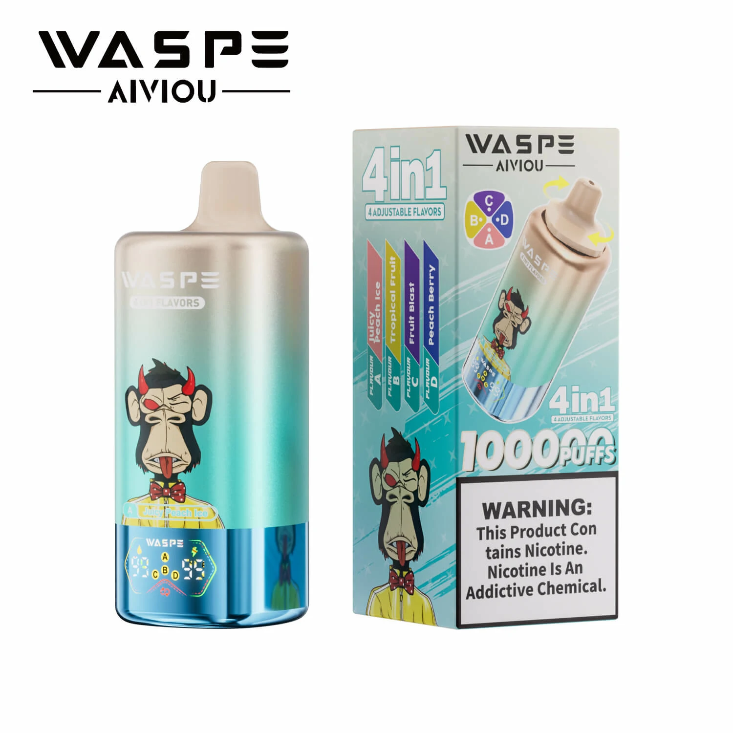 Waspe 4-in-1 100000 100K Boccate svapo monouso a quattro gusti - image 7