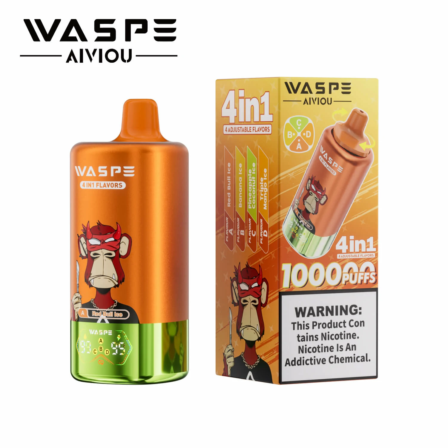 Waspe 4-in-1 100000 100K Boccate svapo monouso a quattro gusti - image 4