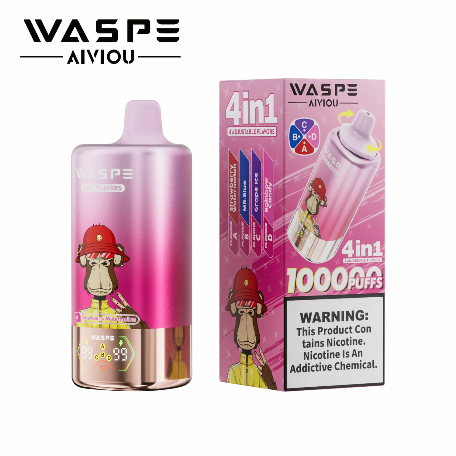 Waspe 4-in-1 100000 100K Boccate svapo monouso a quattro gusti - image 3