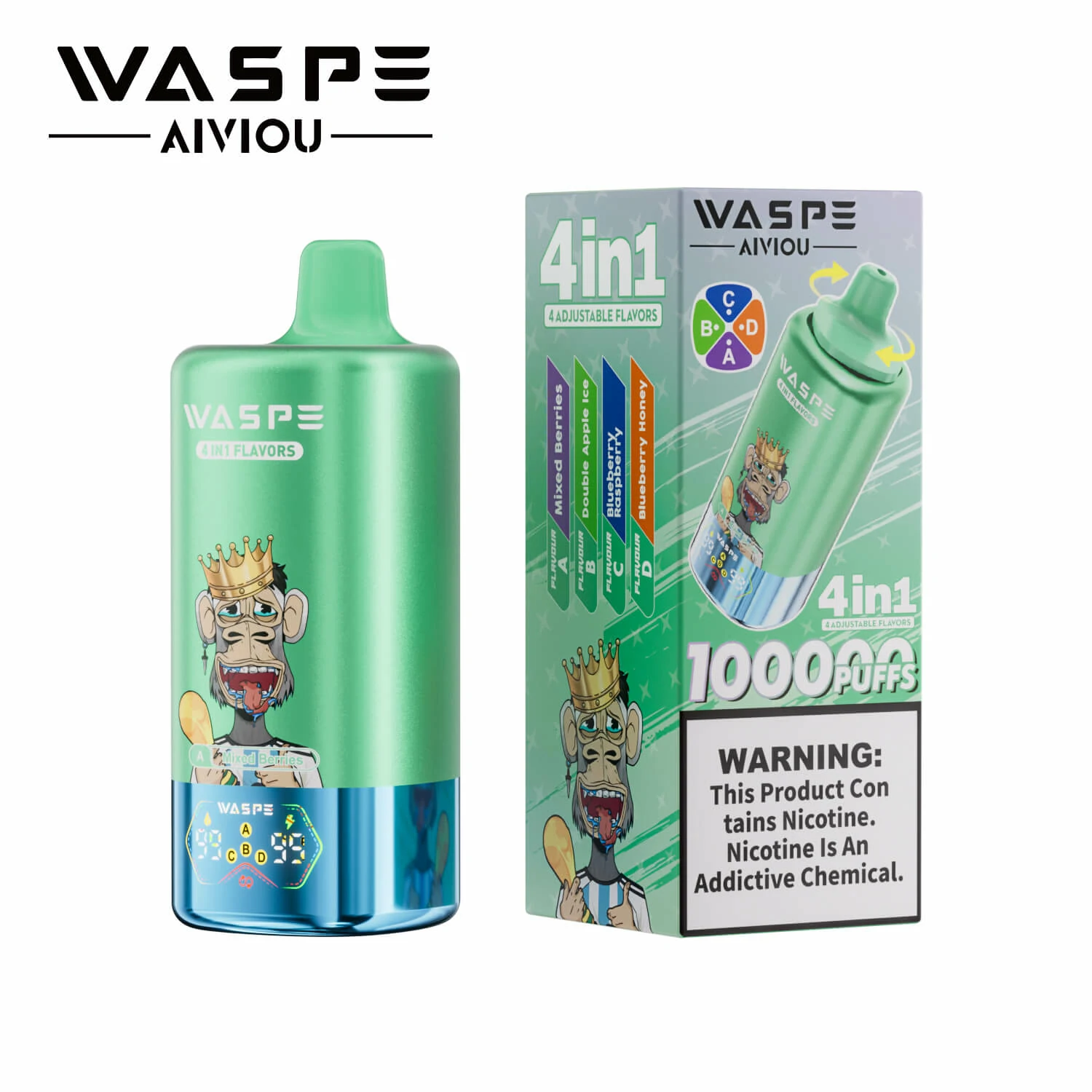 Waspe 4-in-1 100000 100K Boccate svapo monouso a quattro gusti - image 11