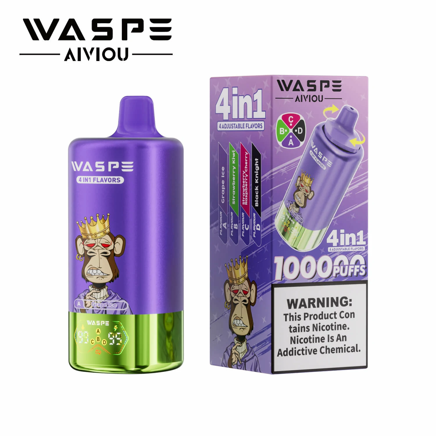 Waspe 4-in-1 100000 100K Boccate svapo monouso a quattro gusti - image 12