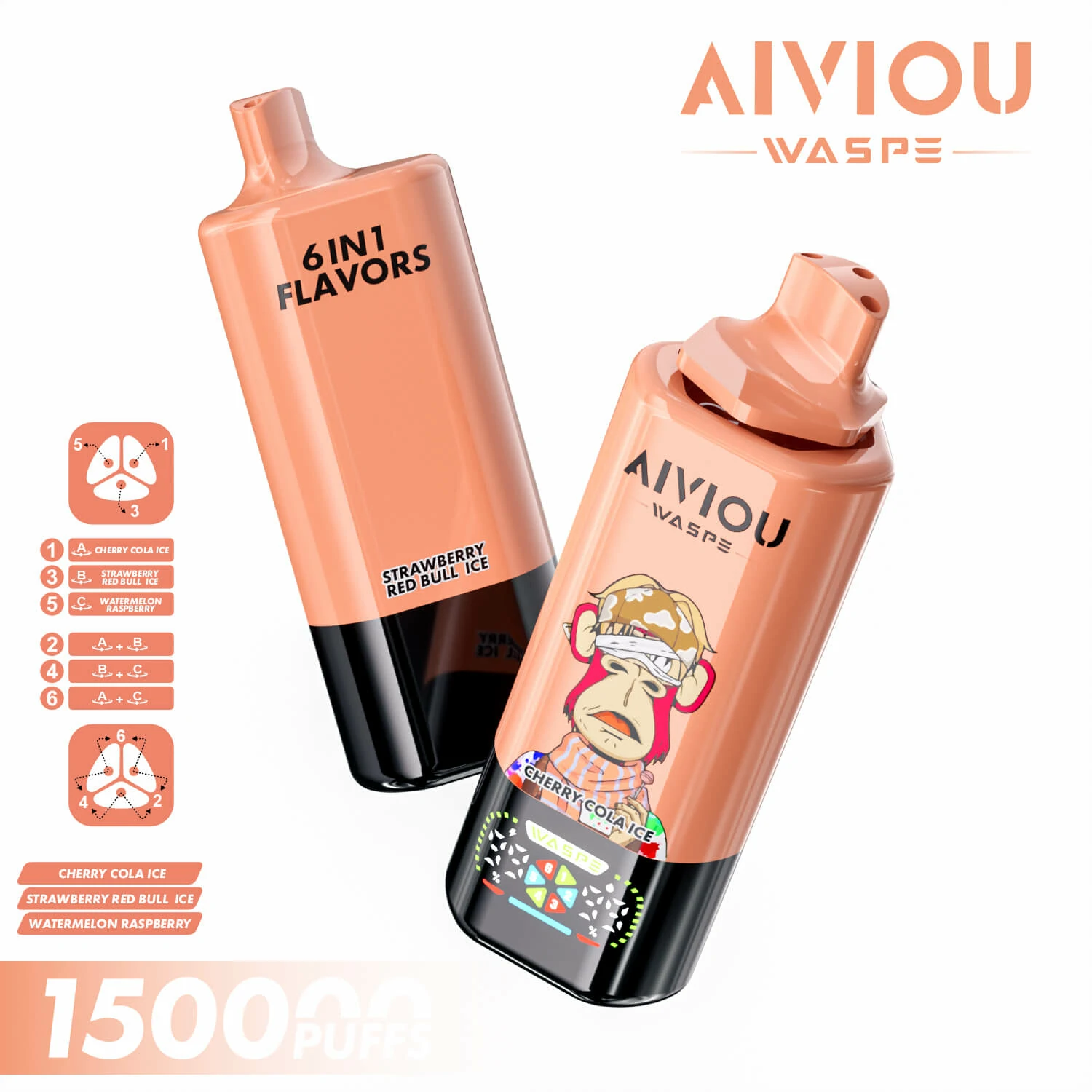 WASPE AIVIOU 150000 150K Boccate 6-in-1 Svapo monouso - image 6
