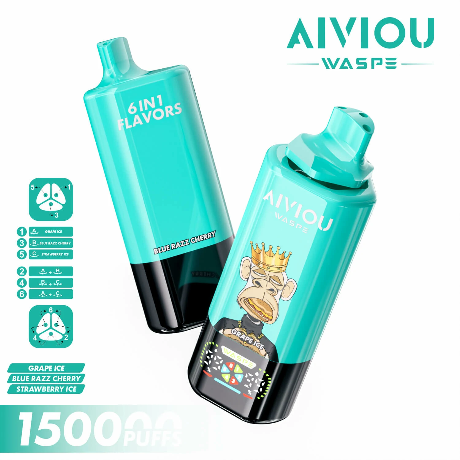 WASPE AIVIOU 150000 150K Boccate 6-in-1 Svapo monouso - image 9
