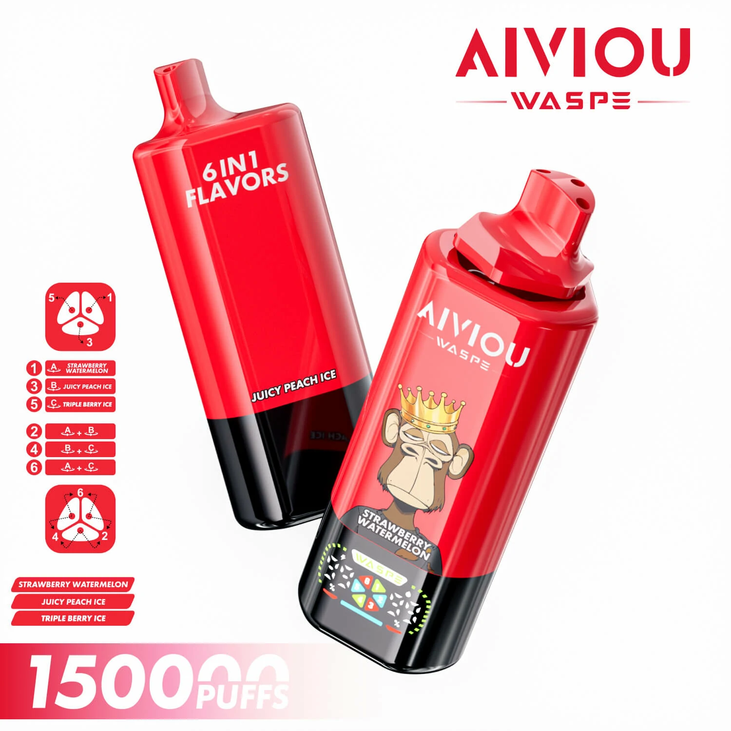 WASPE AIVIOU 150000 150K Boccate 6-in-1 Svapo monouso - image 7