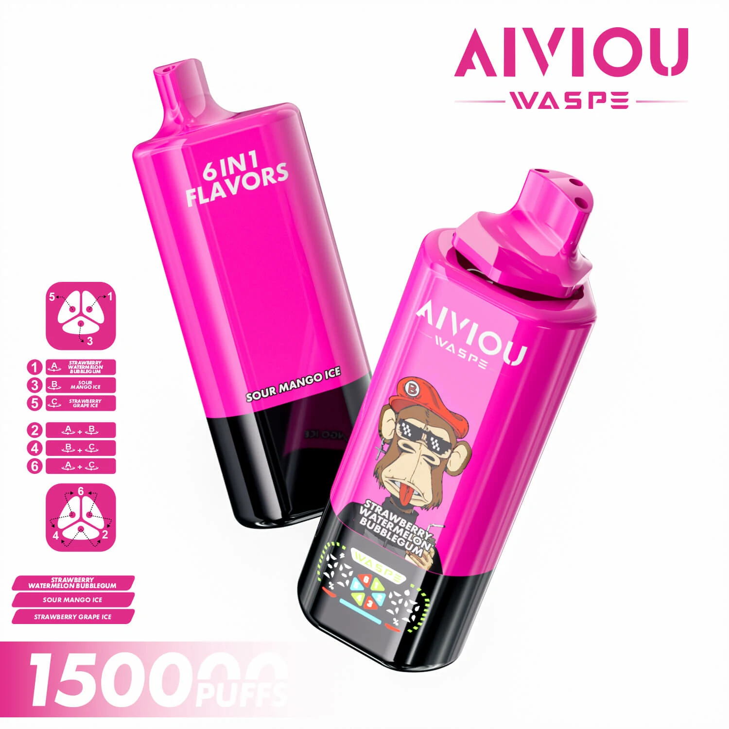 WASPE AIVIOU 150000 150K Boccate 6-in-1 Svapo monouso - image 14