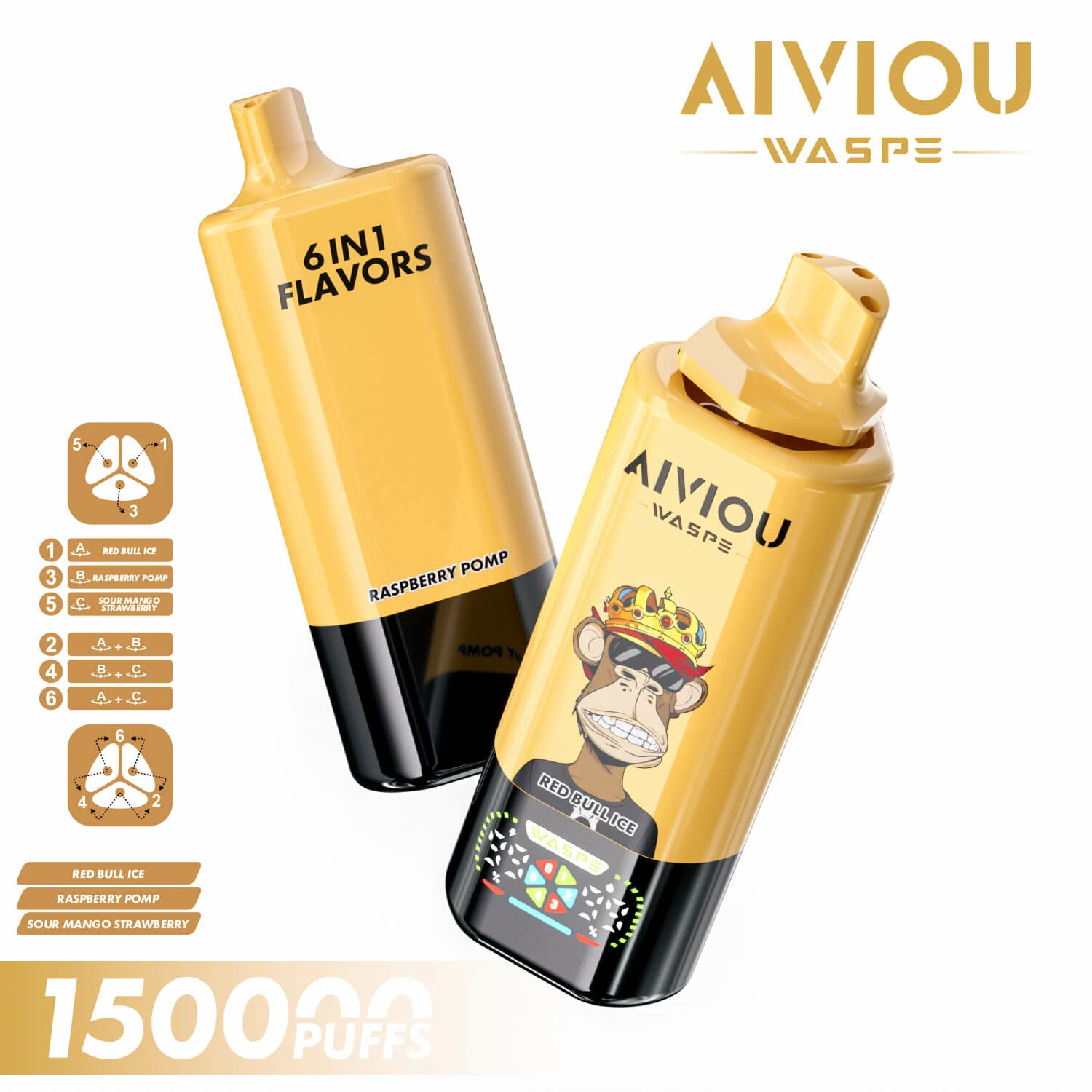 WASPE AIVIOU 150000 150K Boccate 6-in-1 Svapo monouso - image 5