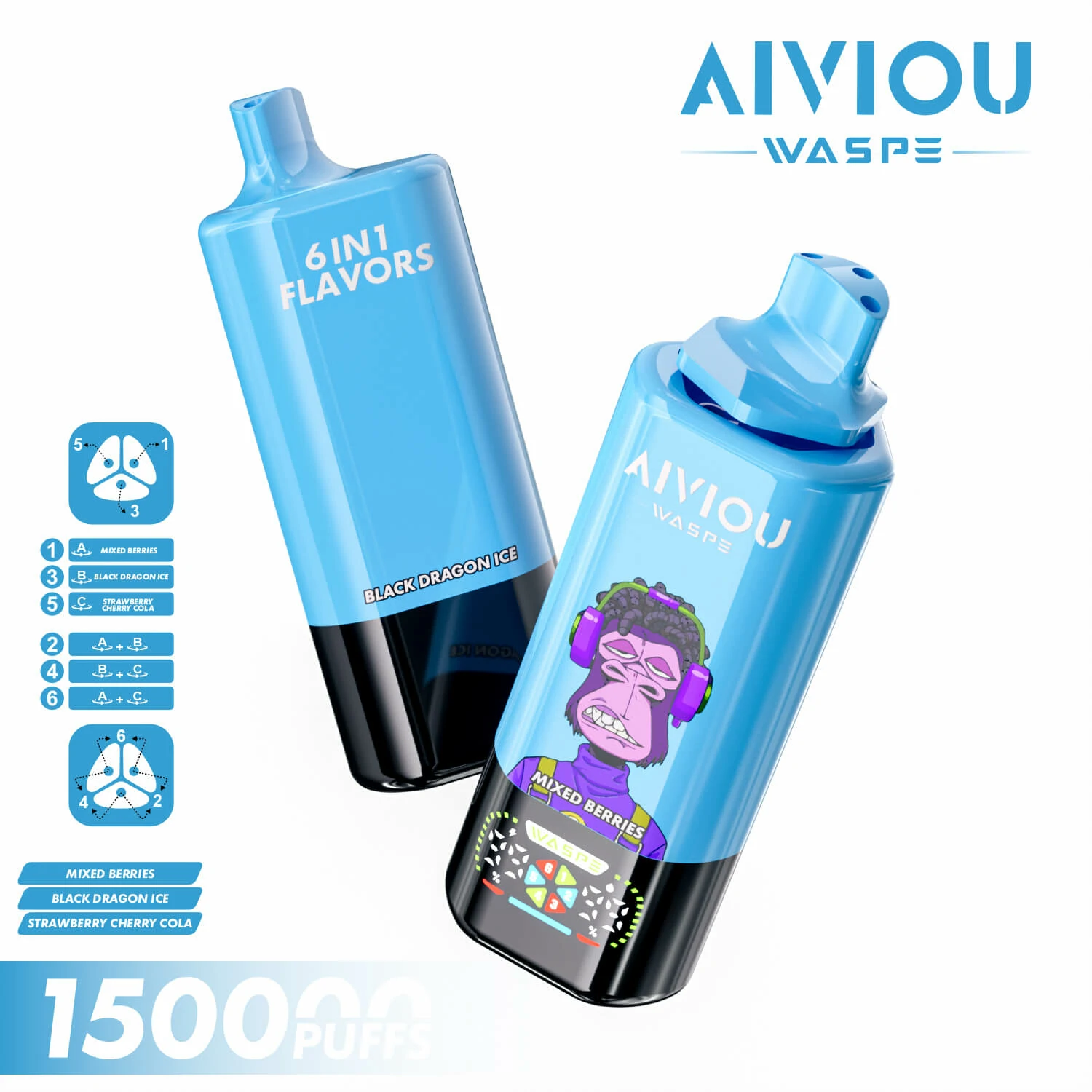 WASPE AIVIOU 150000 150K Boccate 6-in-1 Svapo monouso - image 8