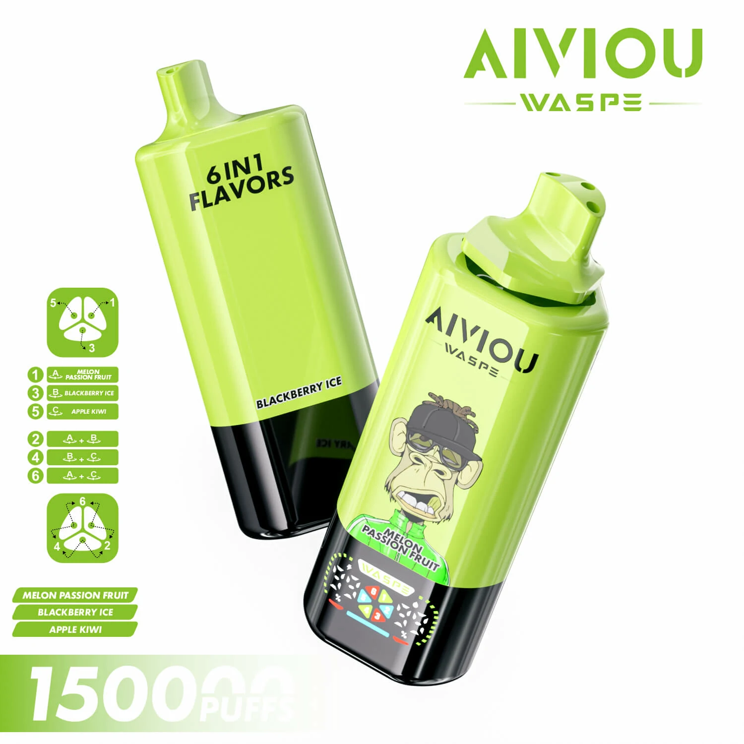 WASPE AIVIOU 150000 150K Boccate 6-in-1 Svapo monouso - image 13