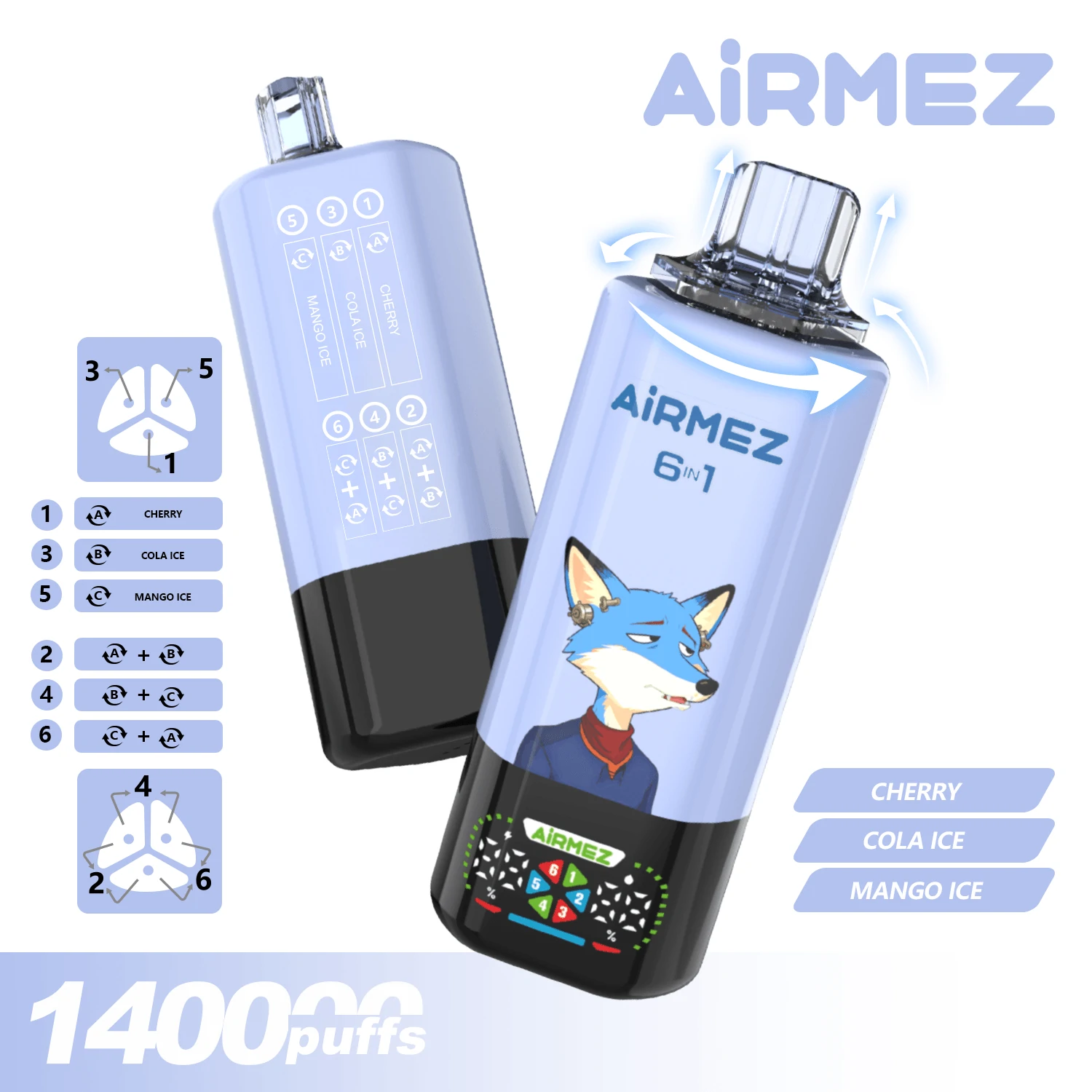 Airmez 140000 140K 6-in-1 Svapo monouso