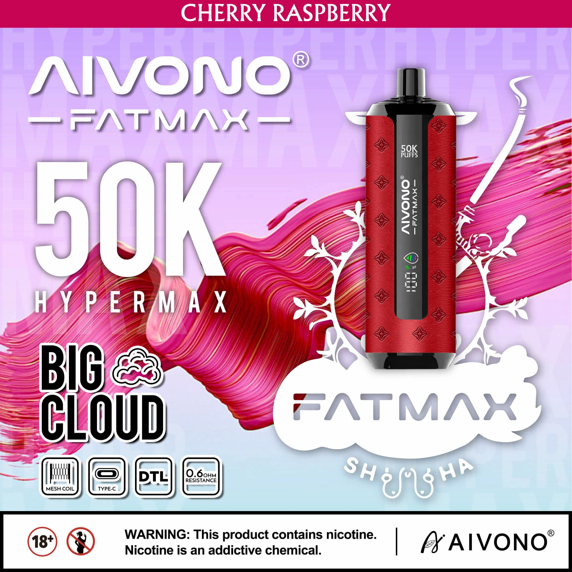 Aivono AIM FATMAX 50000 50K Boccate Display LCD Svapo monouso - image 2