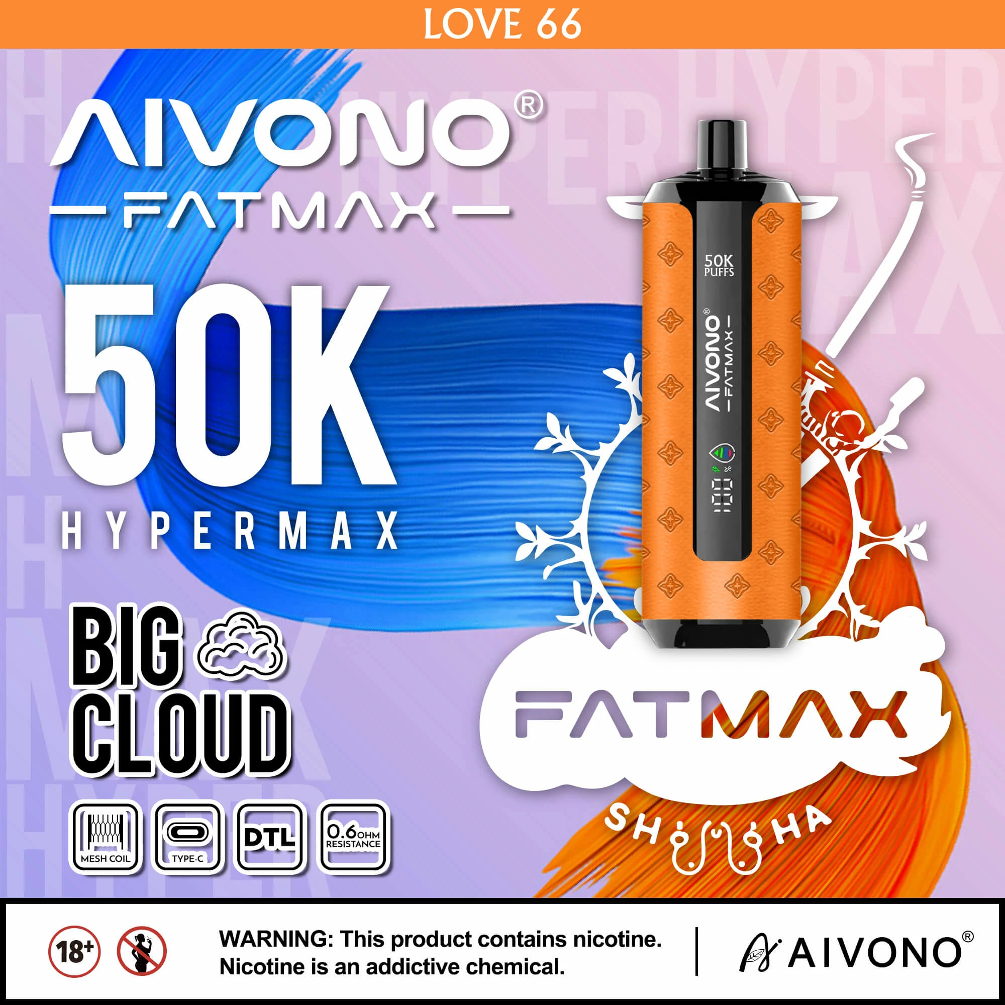 Aivono AIM FATMAX 50000 50K Boccate Display LCD Svapo monouso - image 5