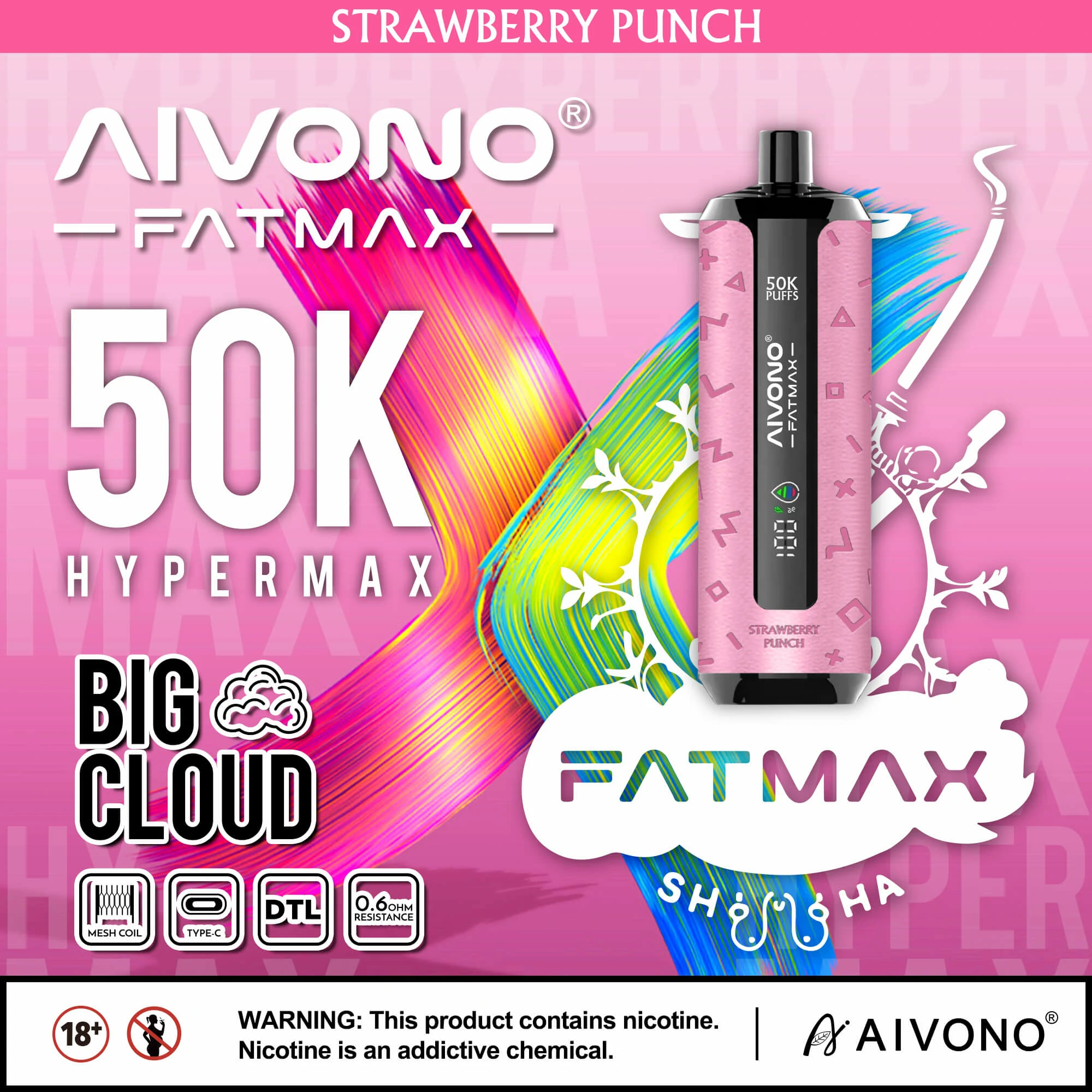 Aivono AIM FATMAX 50000 50K Boccate Display LCD Svapo monouso - image 7