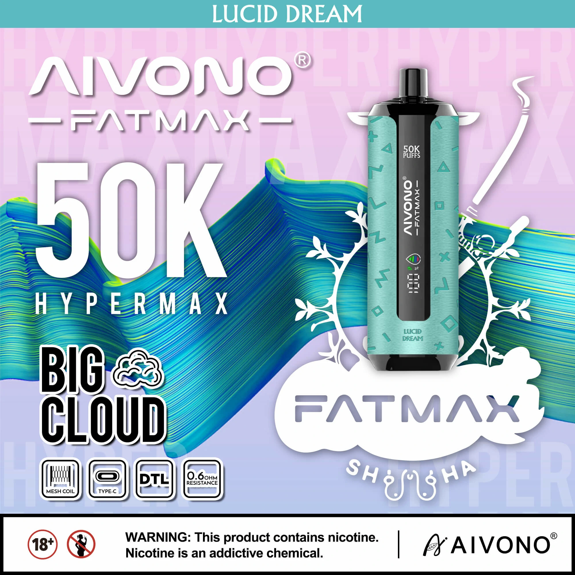 Aivono AIM FATMAX 50000 50K Boccate Display LCD Svapo monouso - image 6