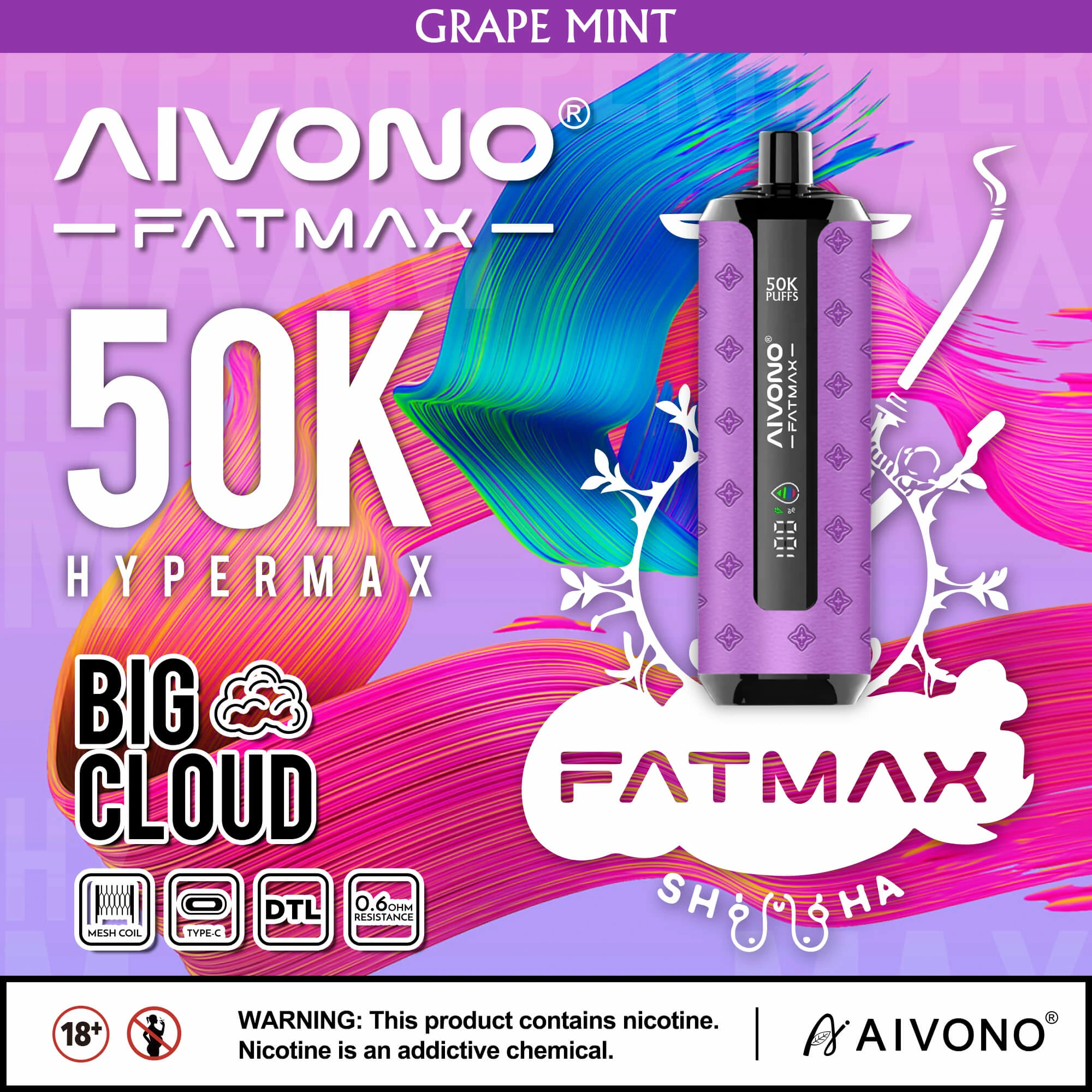 Aivono AIM FATMAX 50000 50K Boccate Display LCD Svapo monouso - image 4