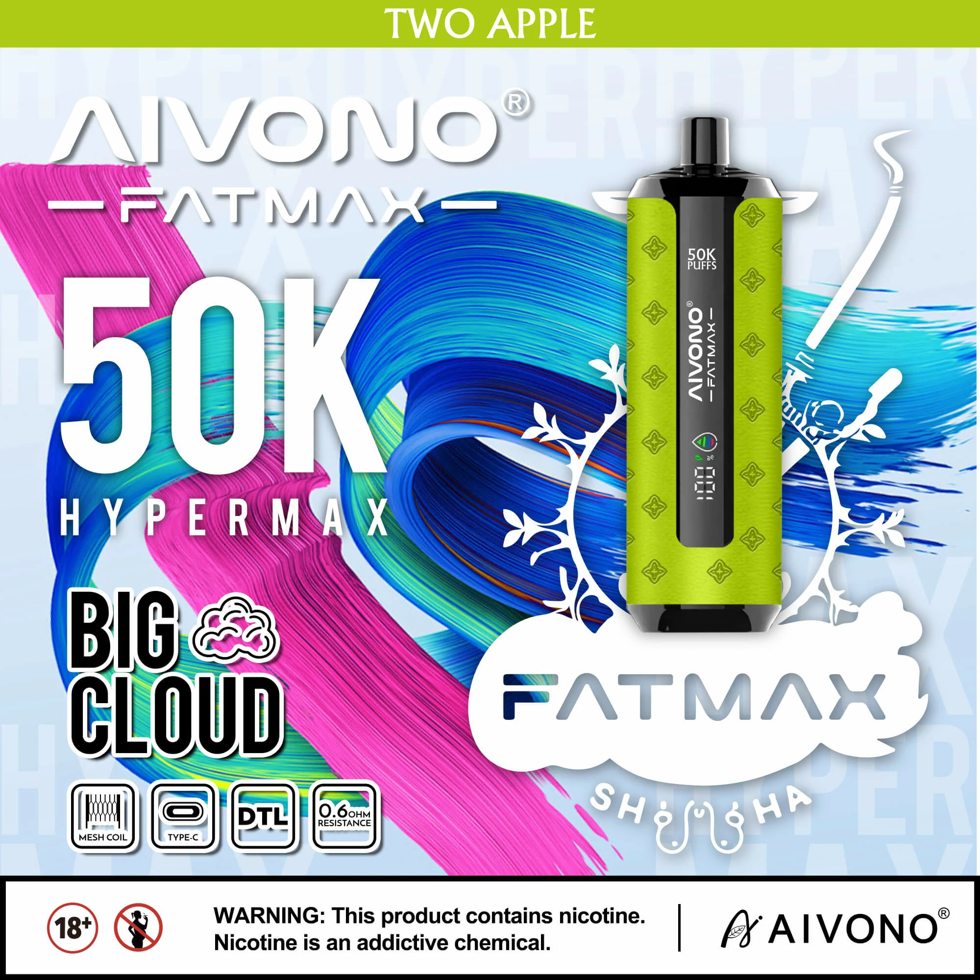 Aivono AIM FATMAX 50000 50K Boccate Display LCD Svapo monouso - image 3