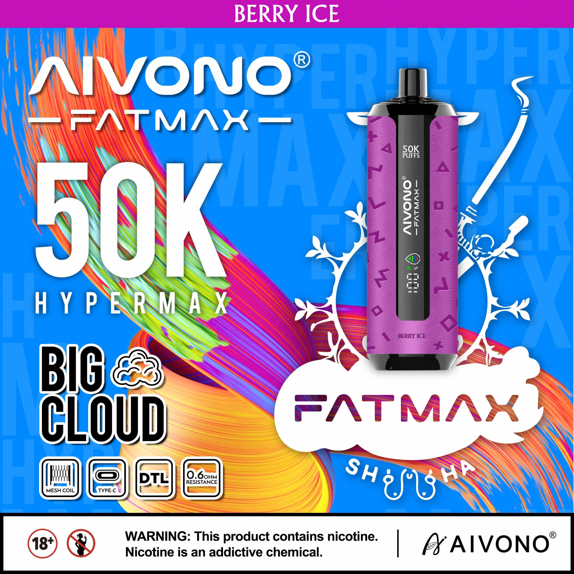 Aivono AIM FATMAX 50000 50K Boccate Display LCD Svapo monouso - image 10