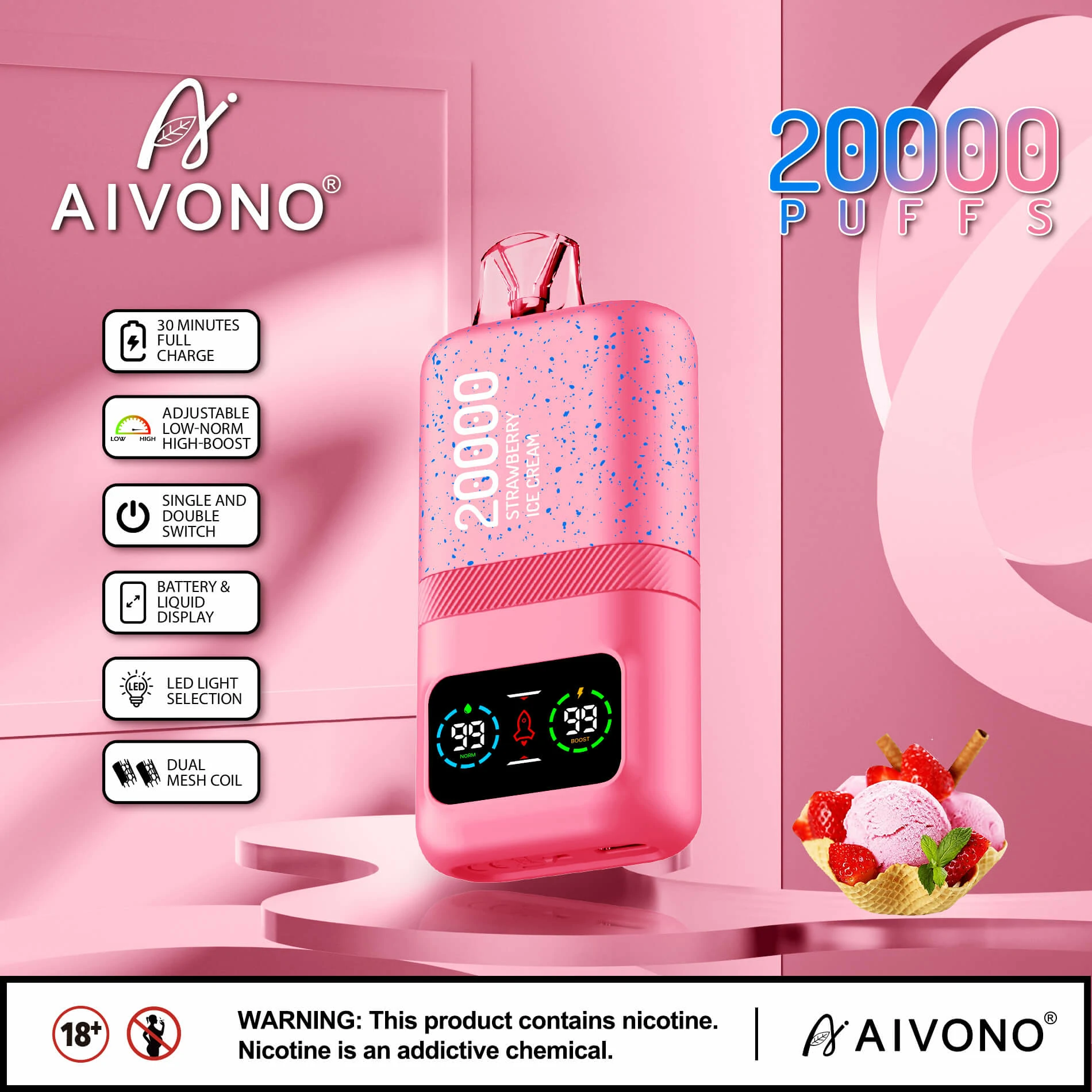 AIVONO AIM MAGIC 20000 20K schermo digitale Svapo monouso - image 2