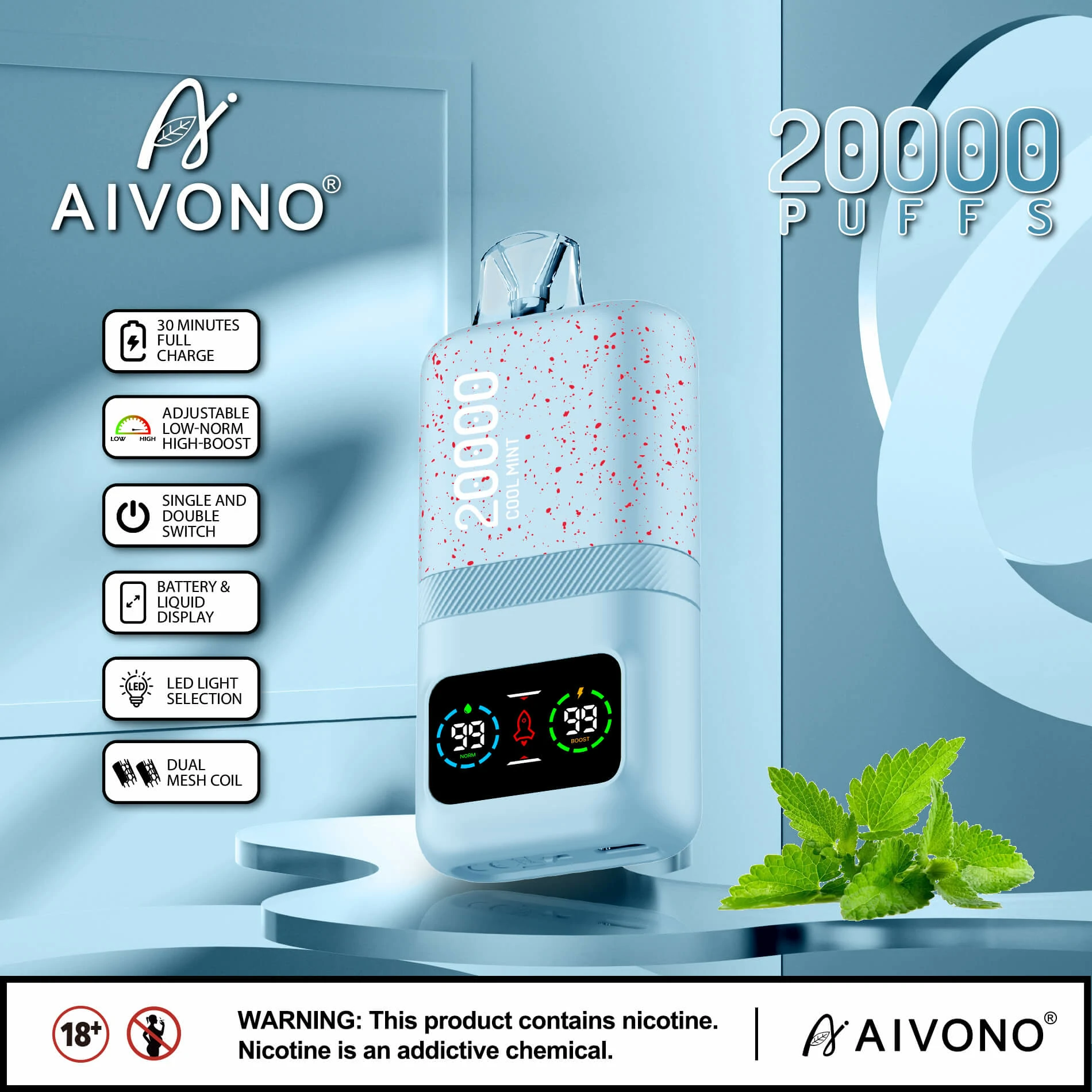 AIVONO AIM MAGIC 20000 20K schermo digitale Svapo monouso - image 3