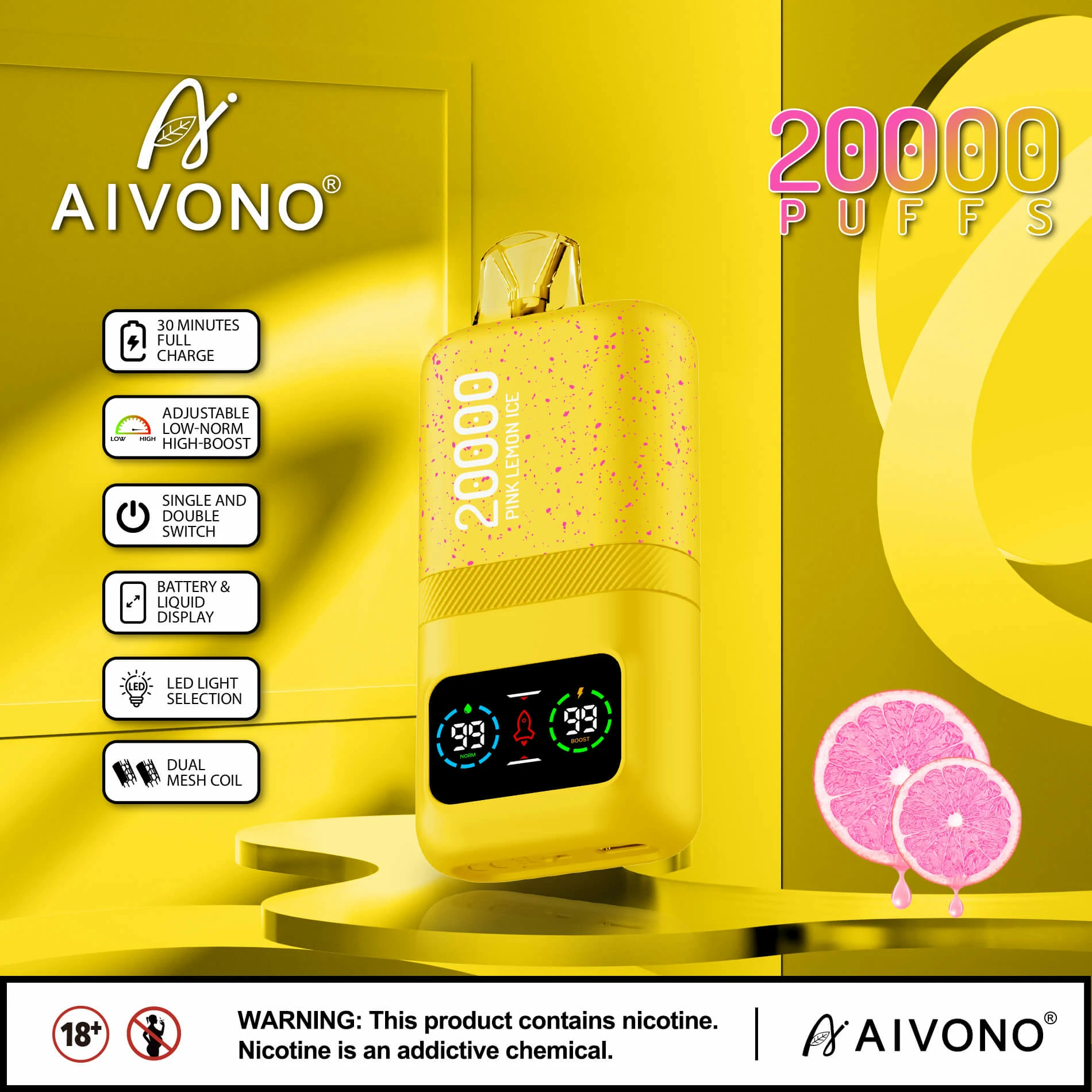 AIVONO AIM MAGIC 20000 20K schermo digitale Svapo monouso - image 4