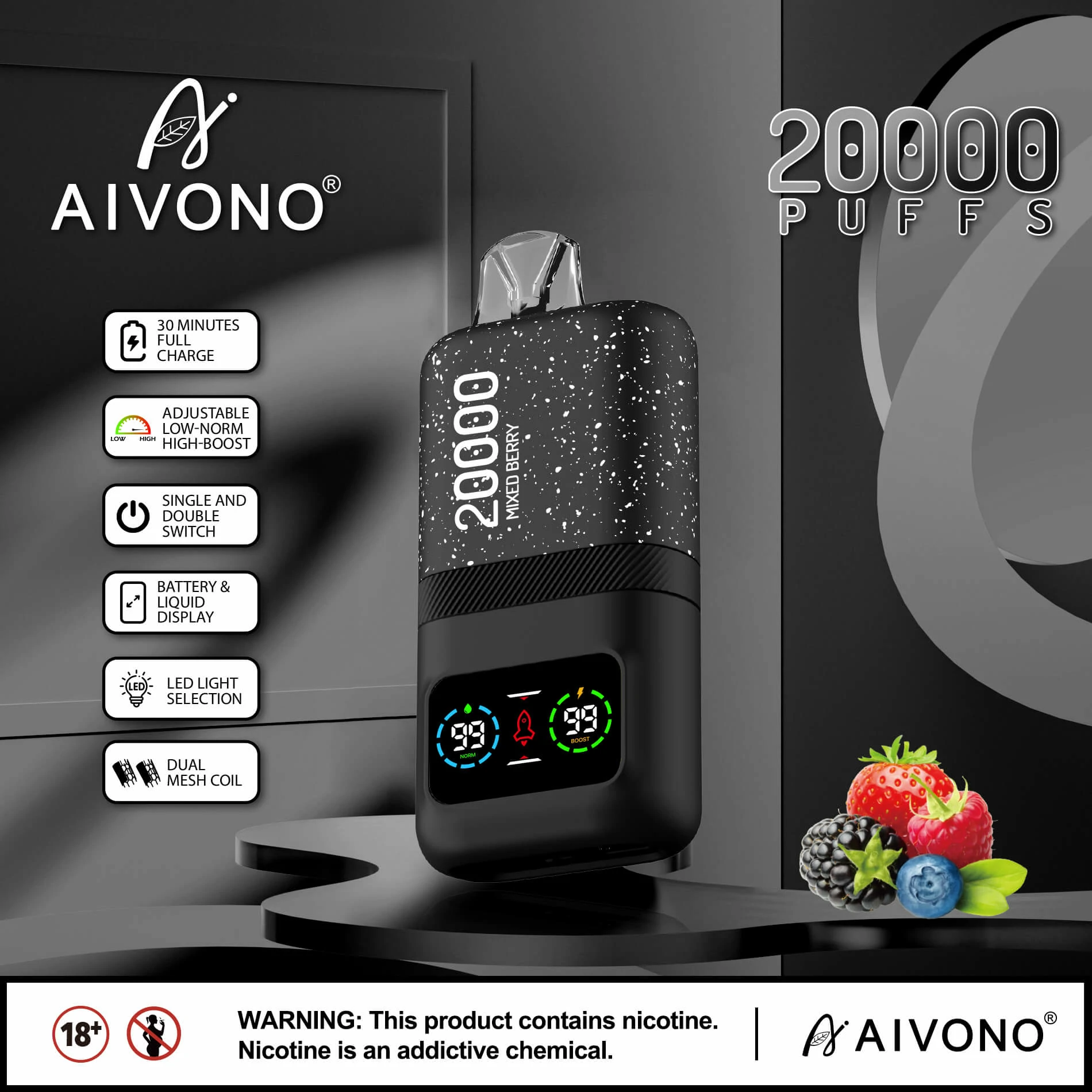 AIVONO AIM MAGIC 20000 20K schermo digitale Svapo monouso - image 7