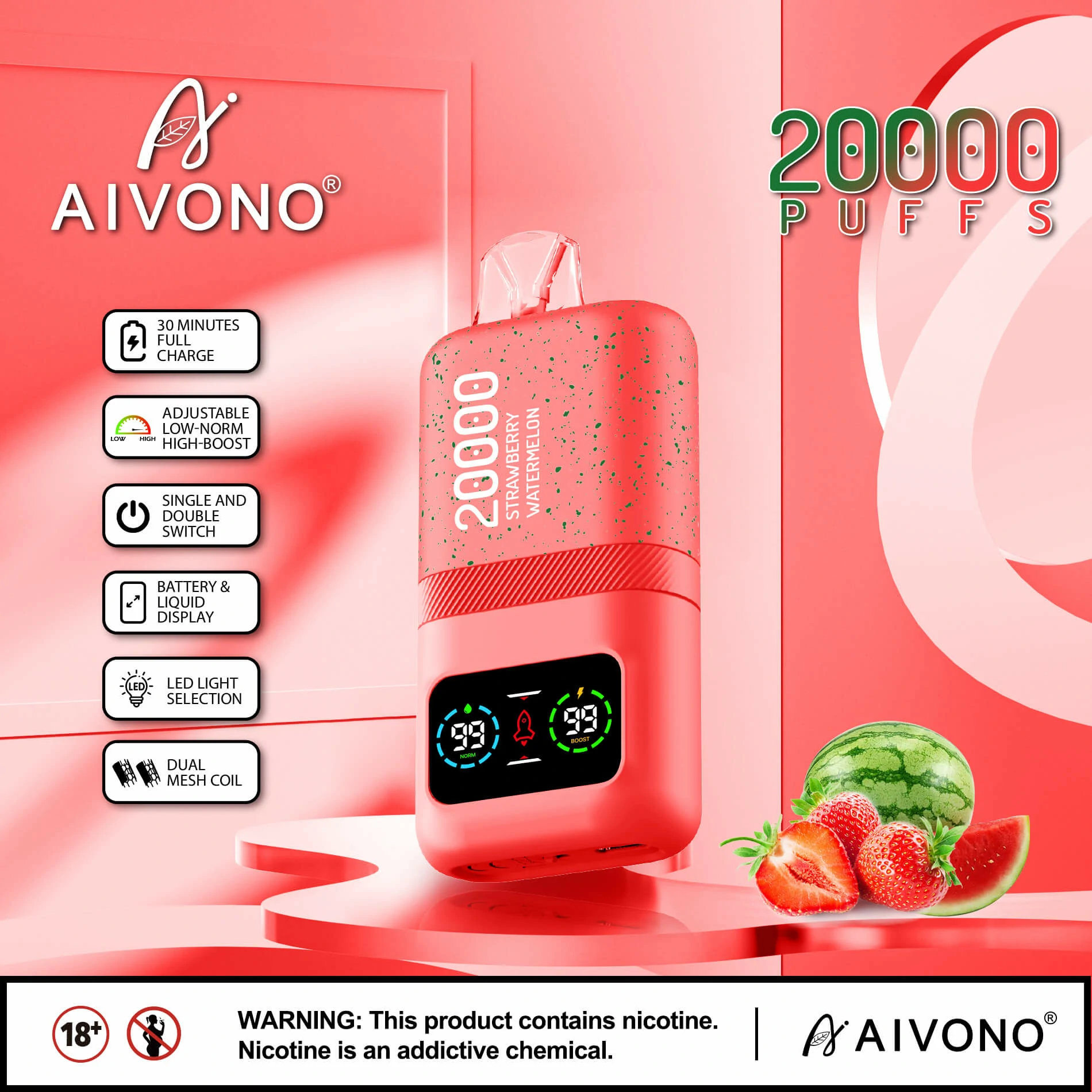 AIVONO AIM MAGIC 20000 20K schermo digitale Svapo monouso - image 5